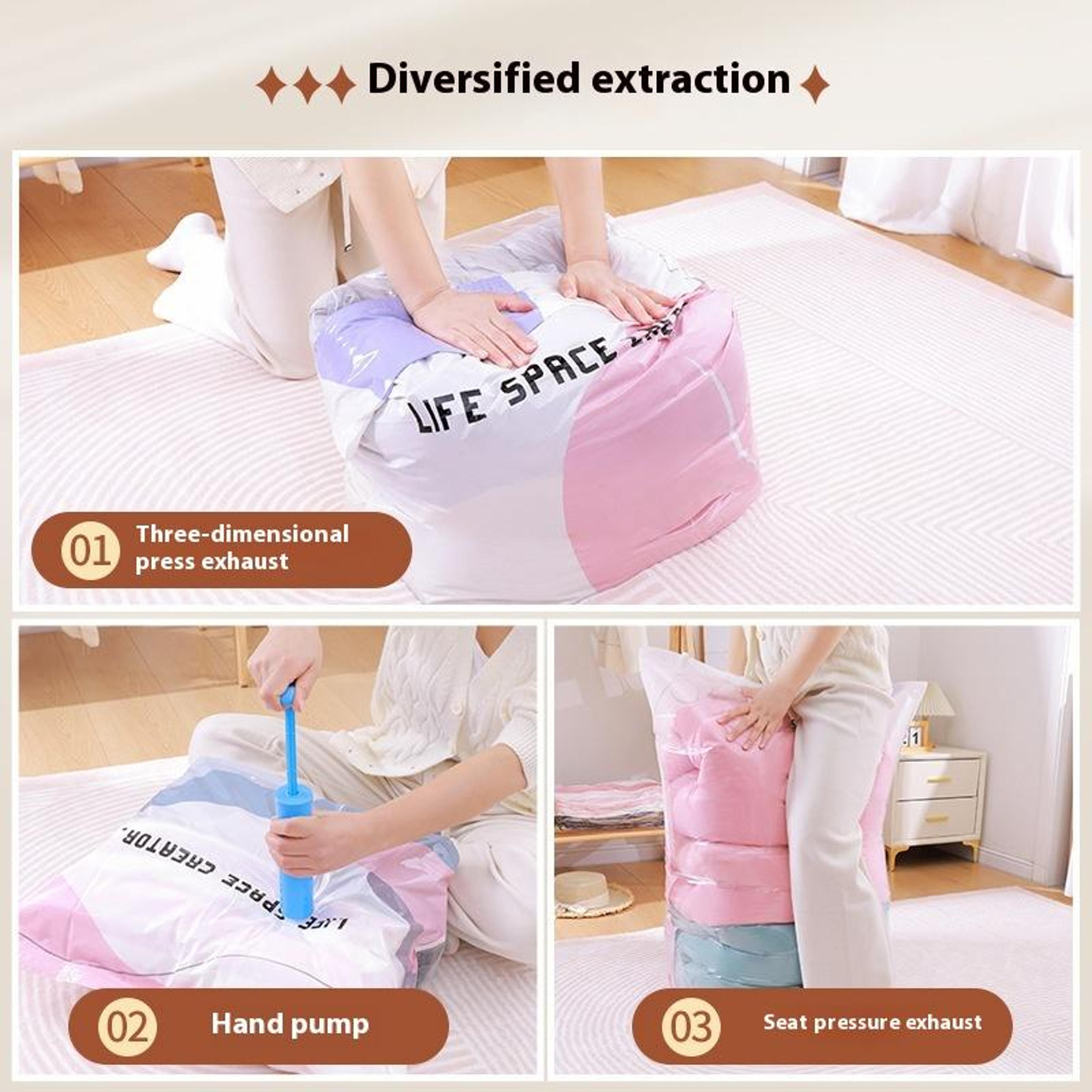 Large No Pump Vacuum Storage Bags Space Saving Clothes Compression Bag 2