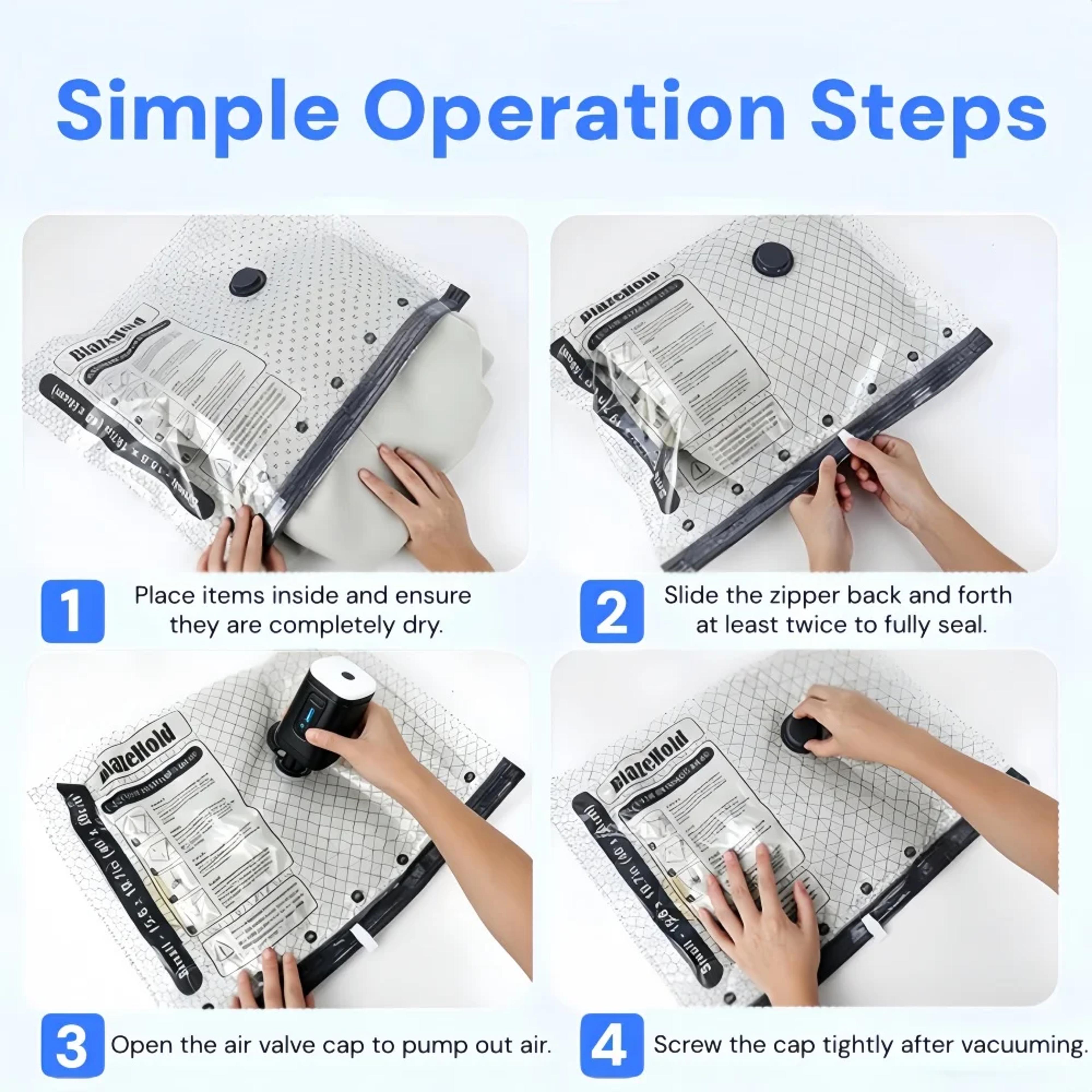 Travel Vacuum Compression Bags With Pump For Suitcases 6