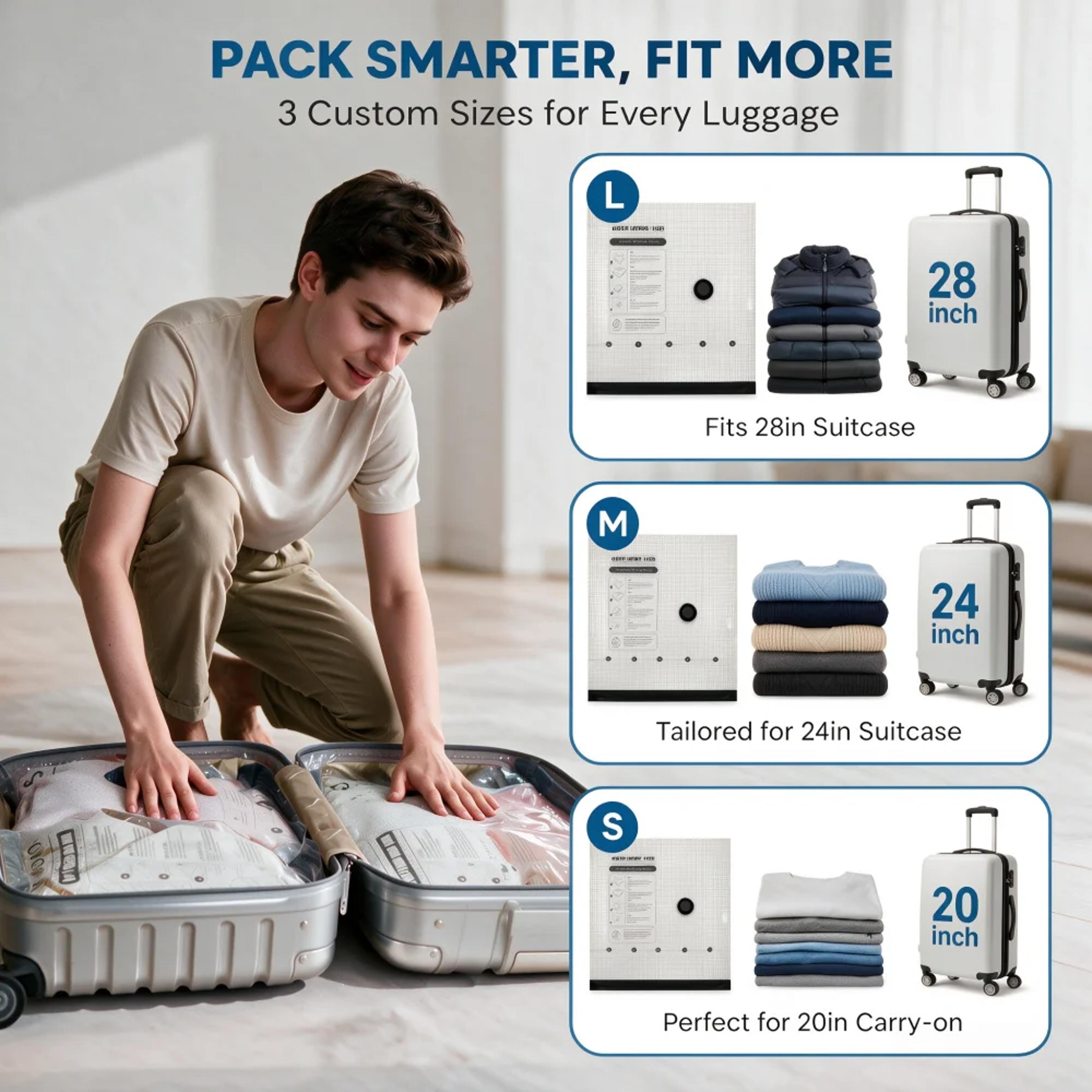 Travel Vacuum Bags With Pump Space Saving Compression Bags For Luggage And Clothes 2