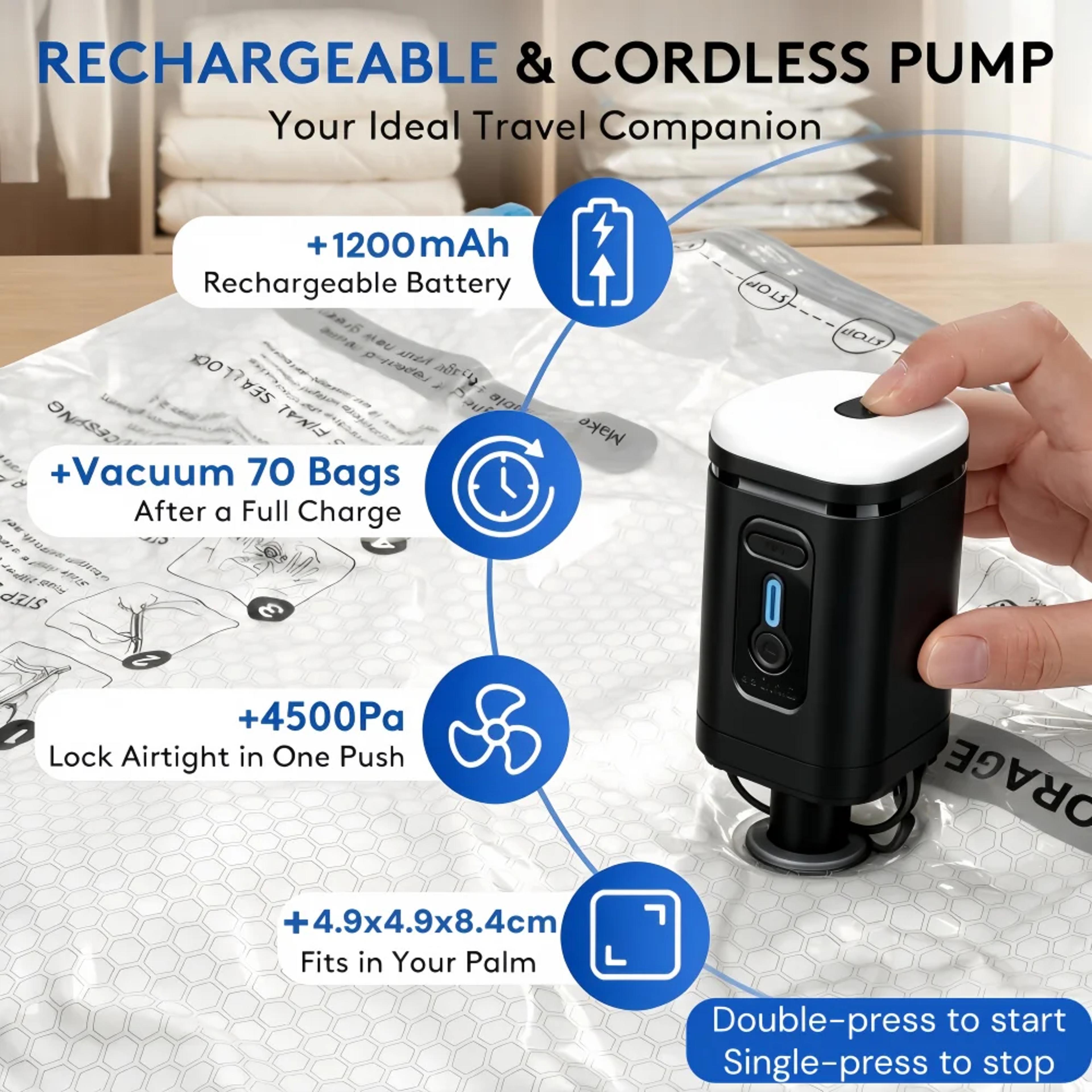 Travel Vacuum Bags With Pump Space Saving Compression Bags For Luggage And Clothes 4