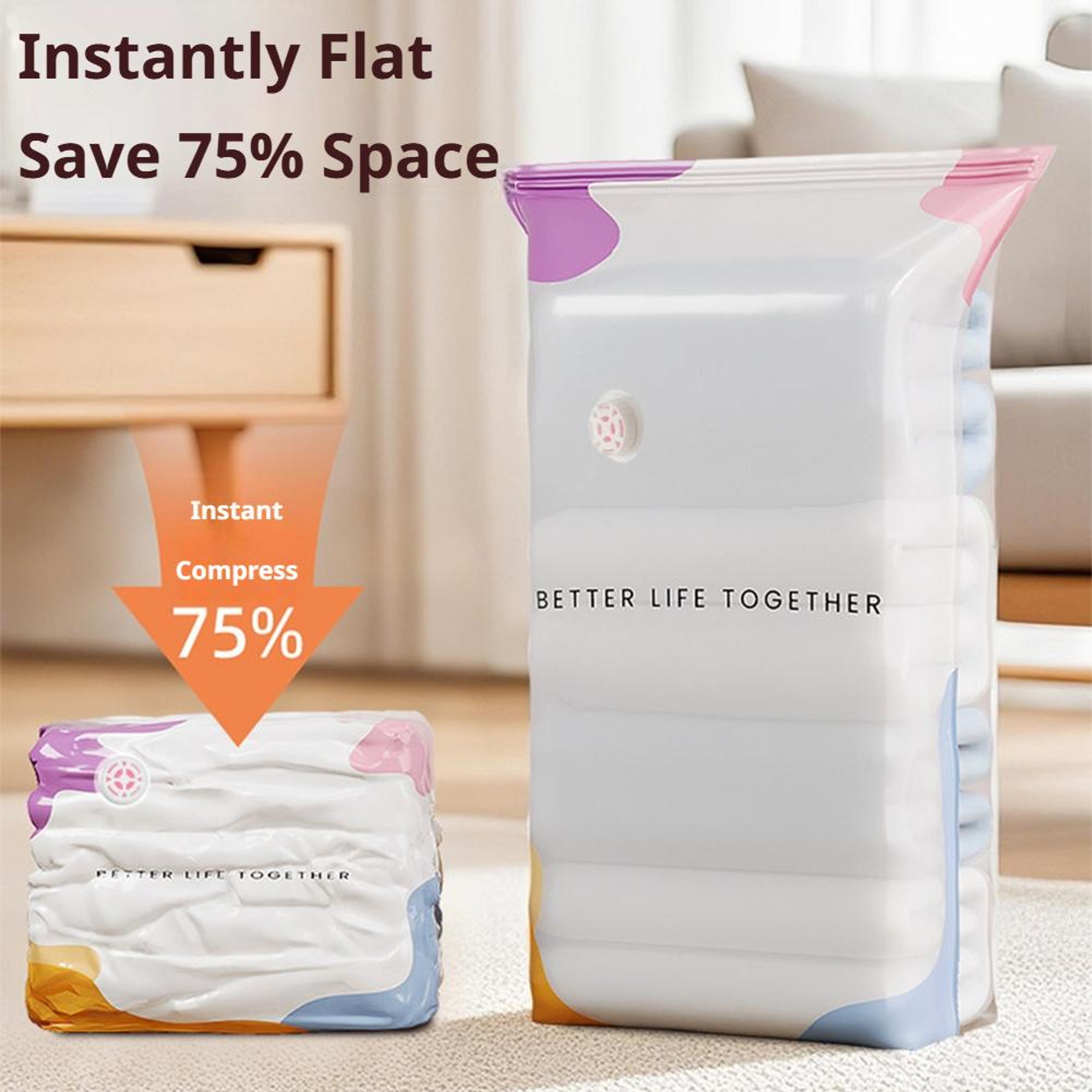 No Pump Vacuum Storage Bags Extra Large Reusable Clothes And Bedding Space Saver 1