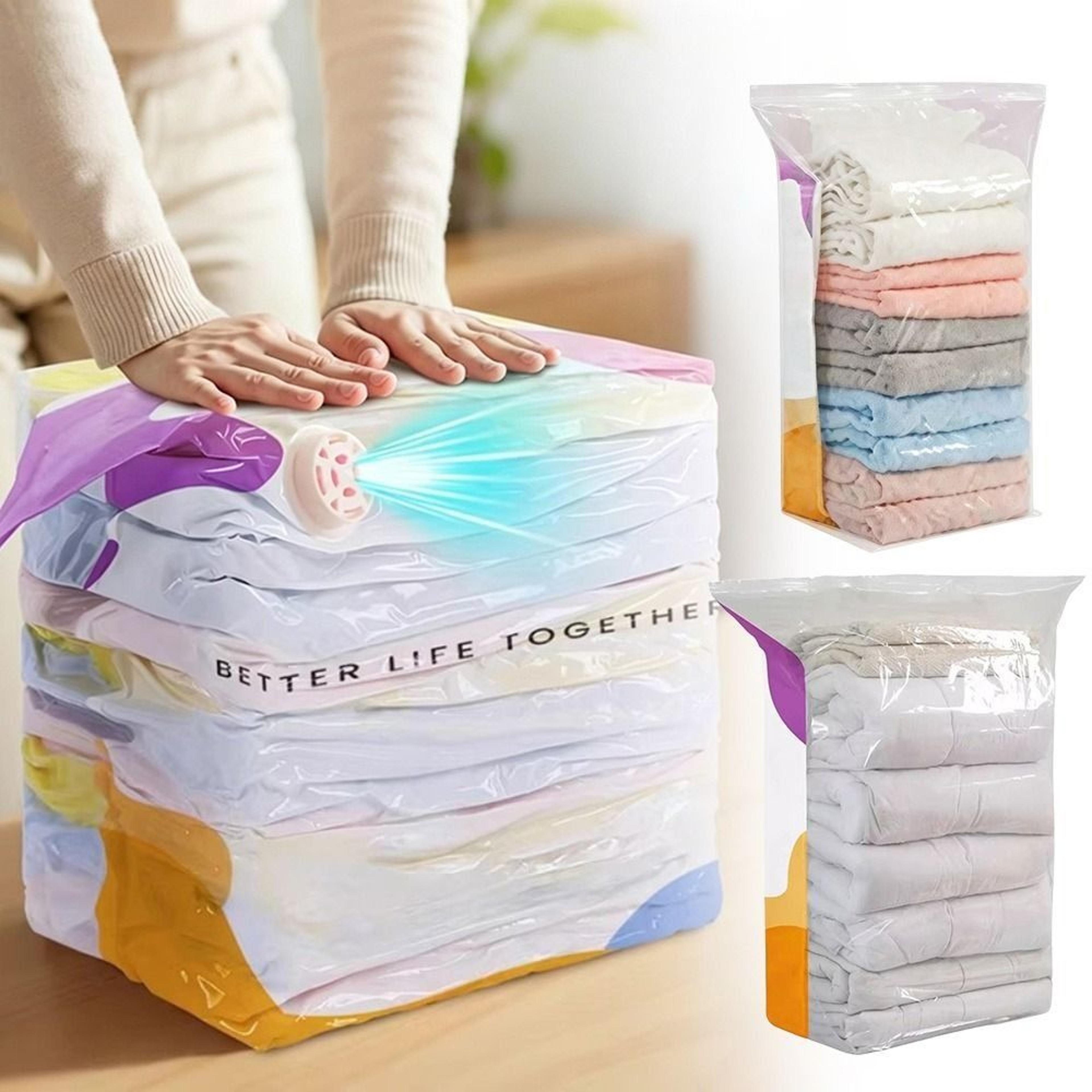 No Pump Vacuum Storage Bags Large Space Saving Compression Bags For Clothes And Bedding 3