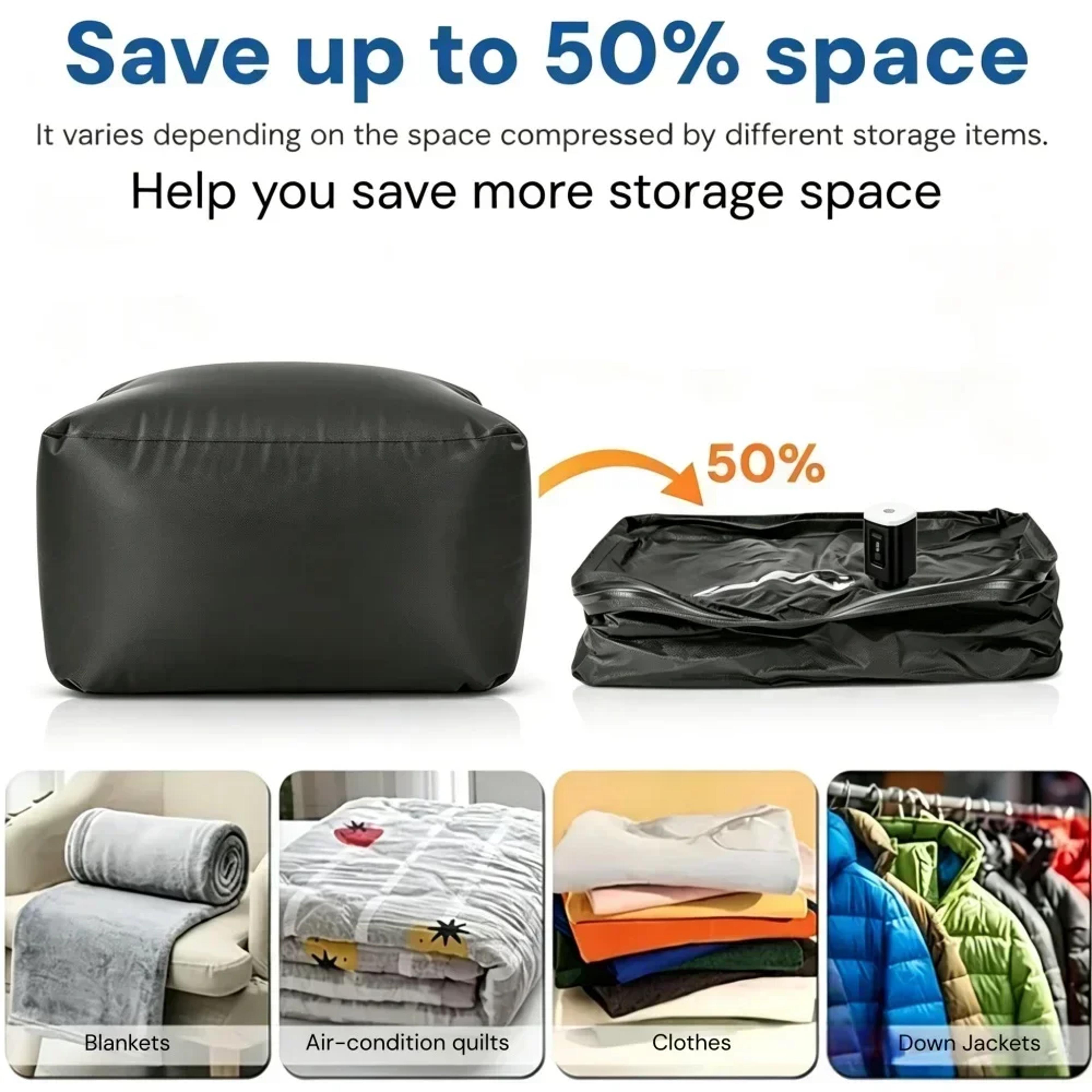 Vacuum Compression Travel Bag Waterproof Packing Cube For Suitcase Storage 1