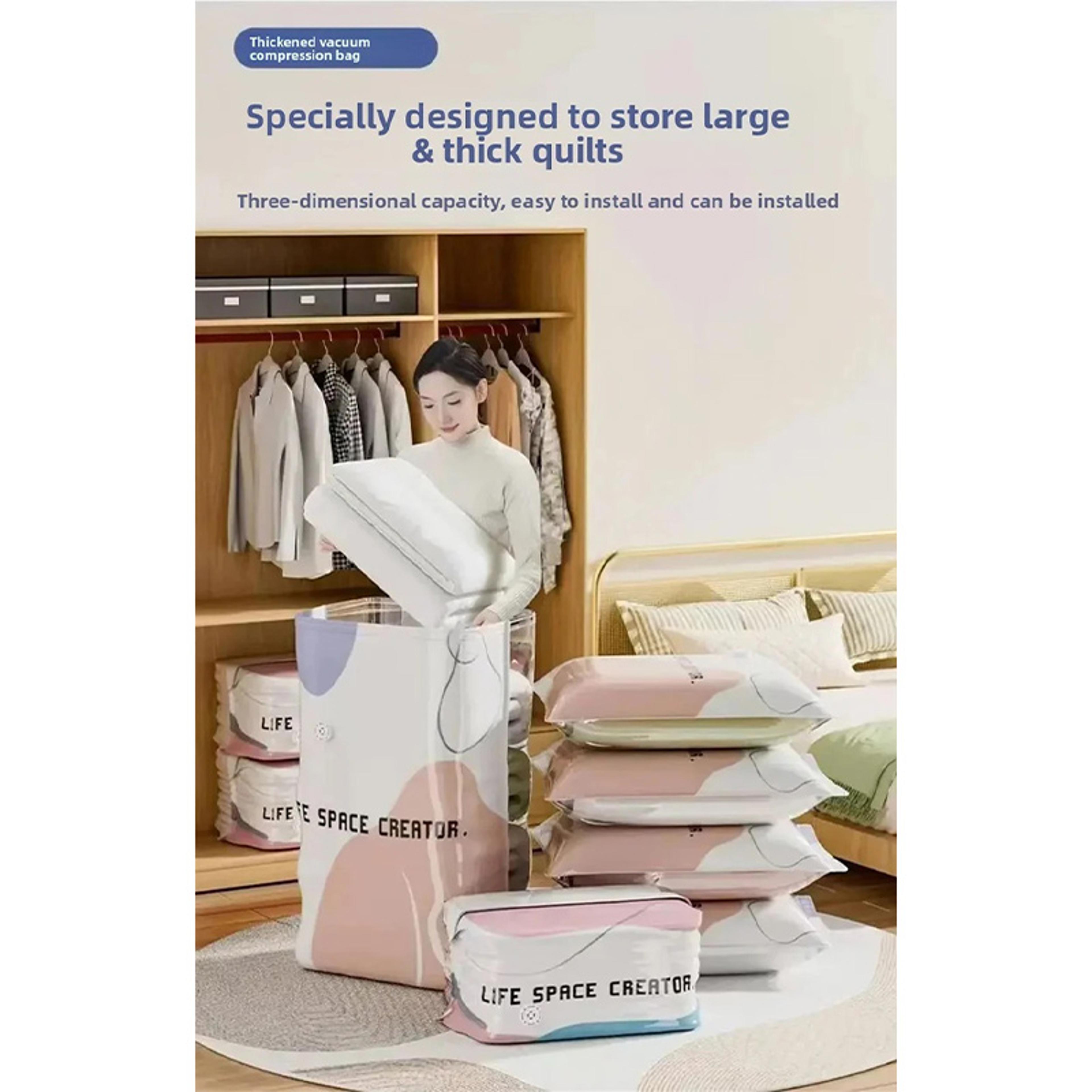 Pump Free Vacuum Storage Bags For Clothes Bedding And Travel Space Saving Storage 1