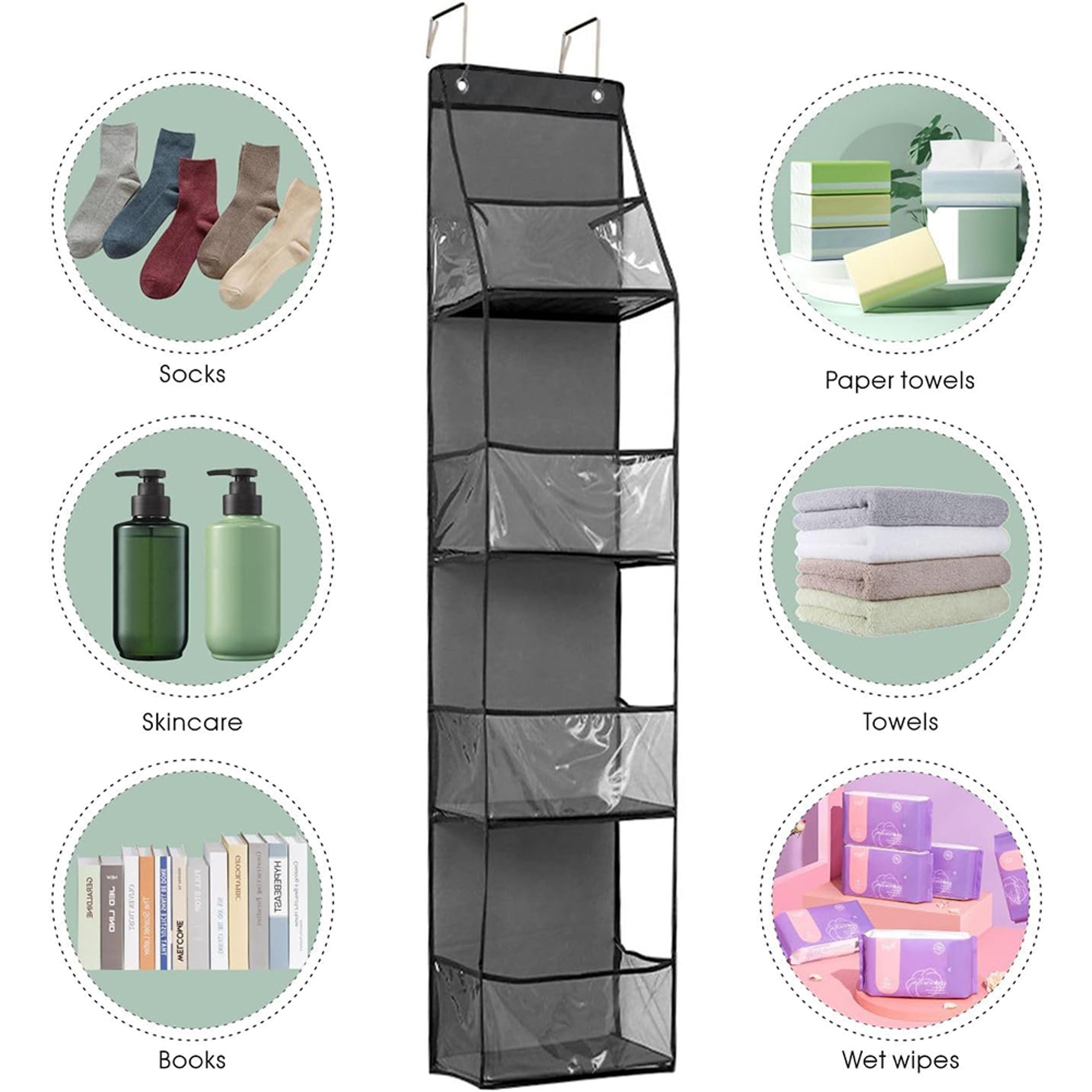 Shelf Over The Door Organizer With Clear Pockets Space Saving Storage 1