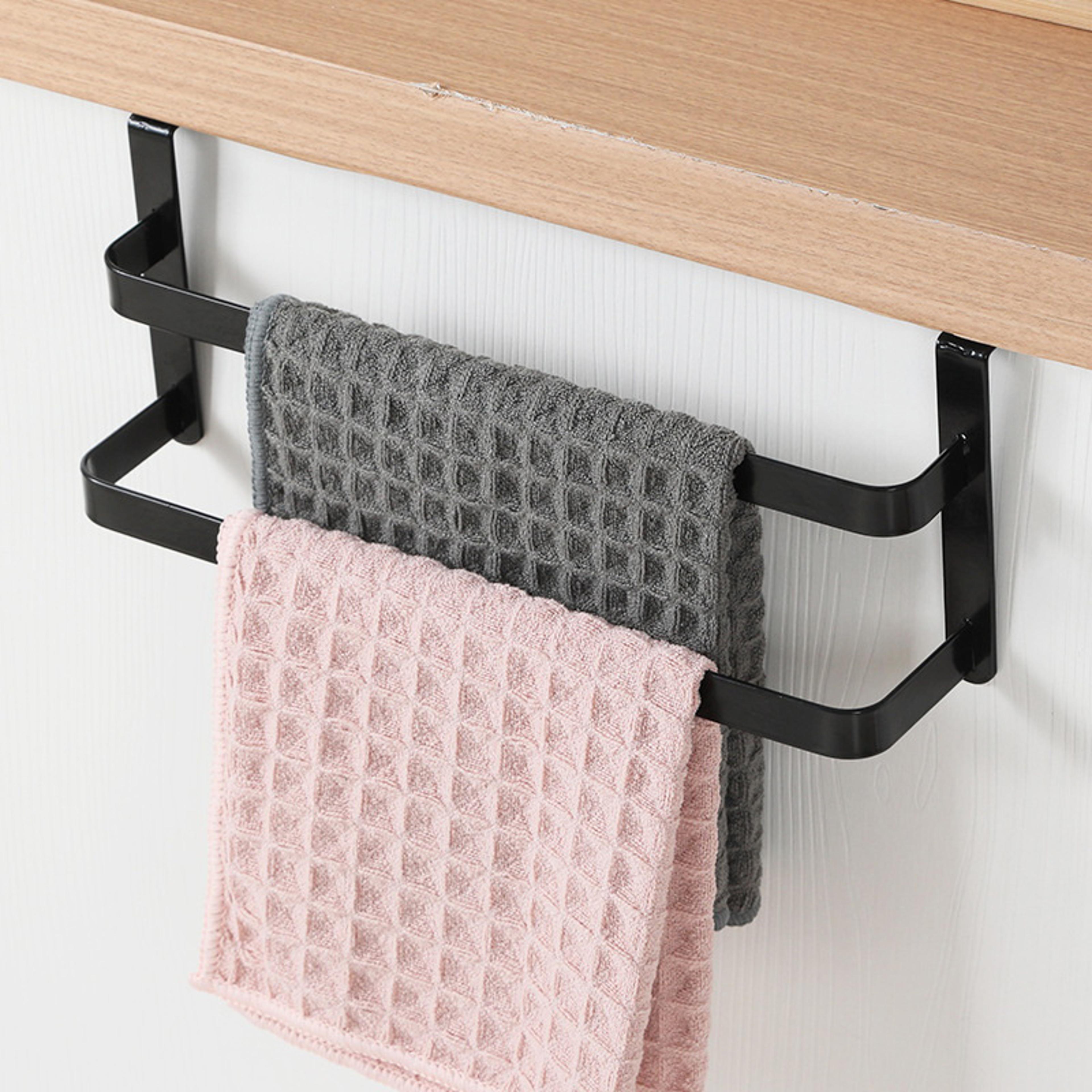 Double Layer Over The Door Towel Rack Wrought Iron Bathroom Towel Rack Storage Solution 4
