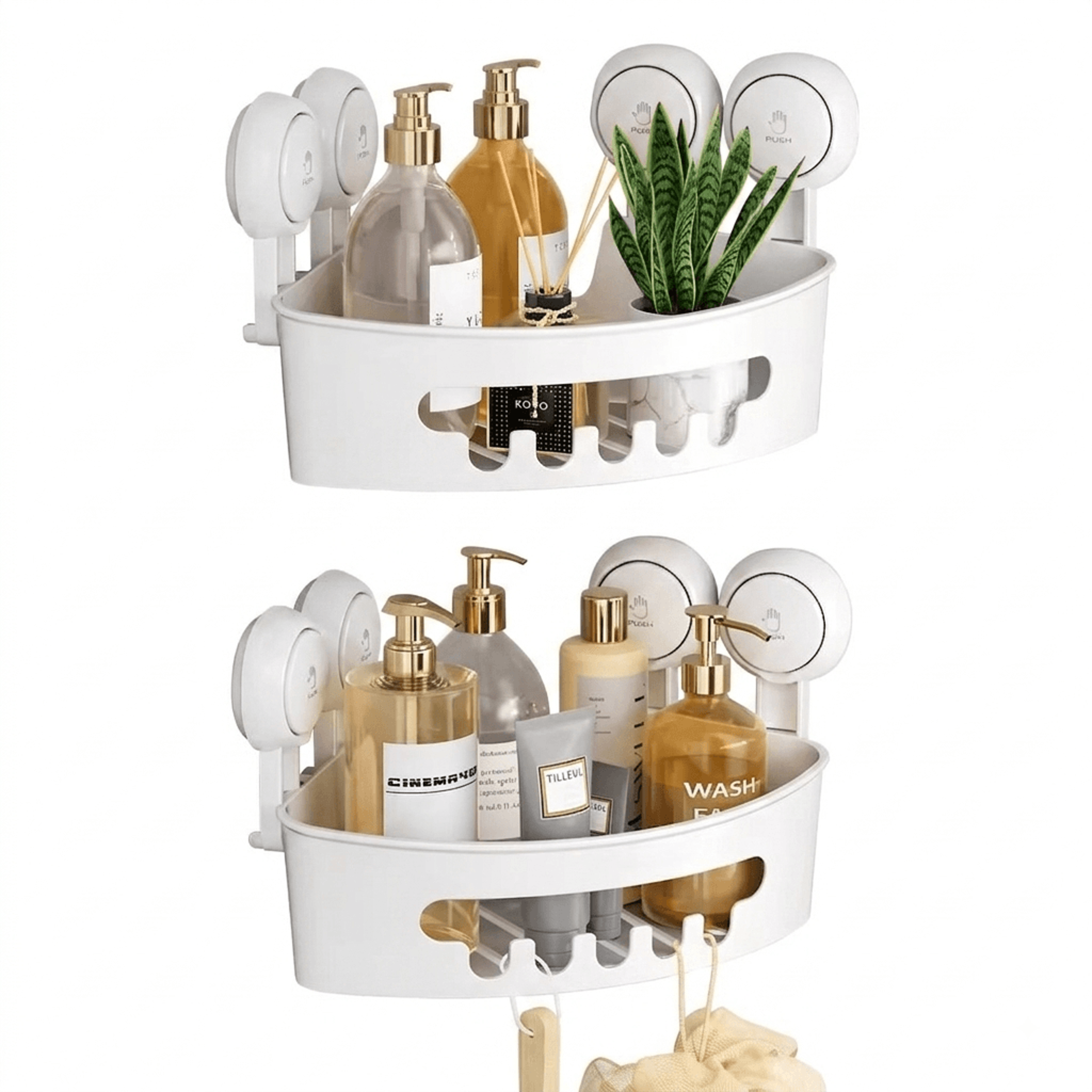 Corner Shower Rack No Drill Bathroom Organizer Wall Mounted Shelf 0
