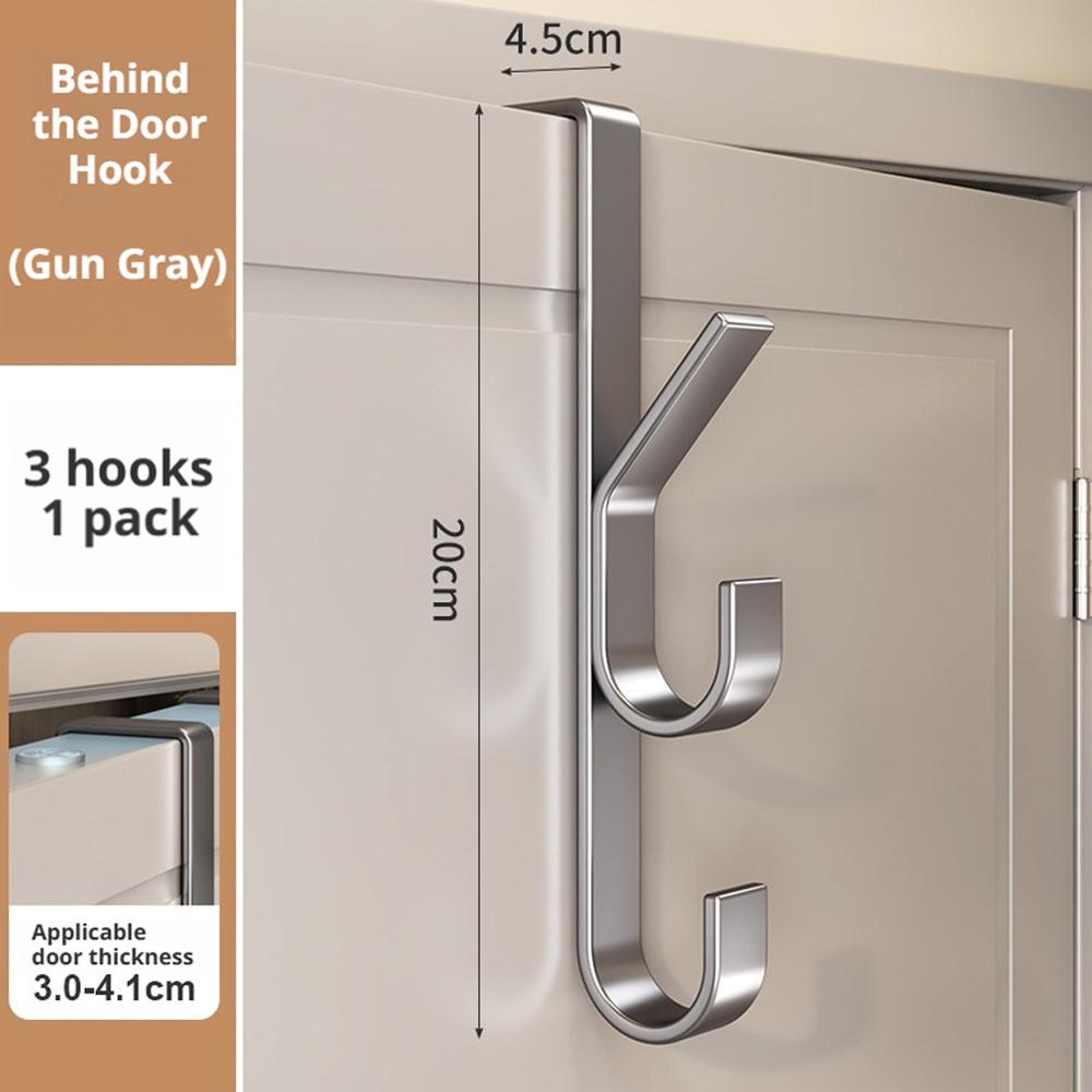 Over Door Hooks Coat Hook Hanger Space Saving Storage Rack 7