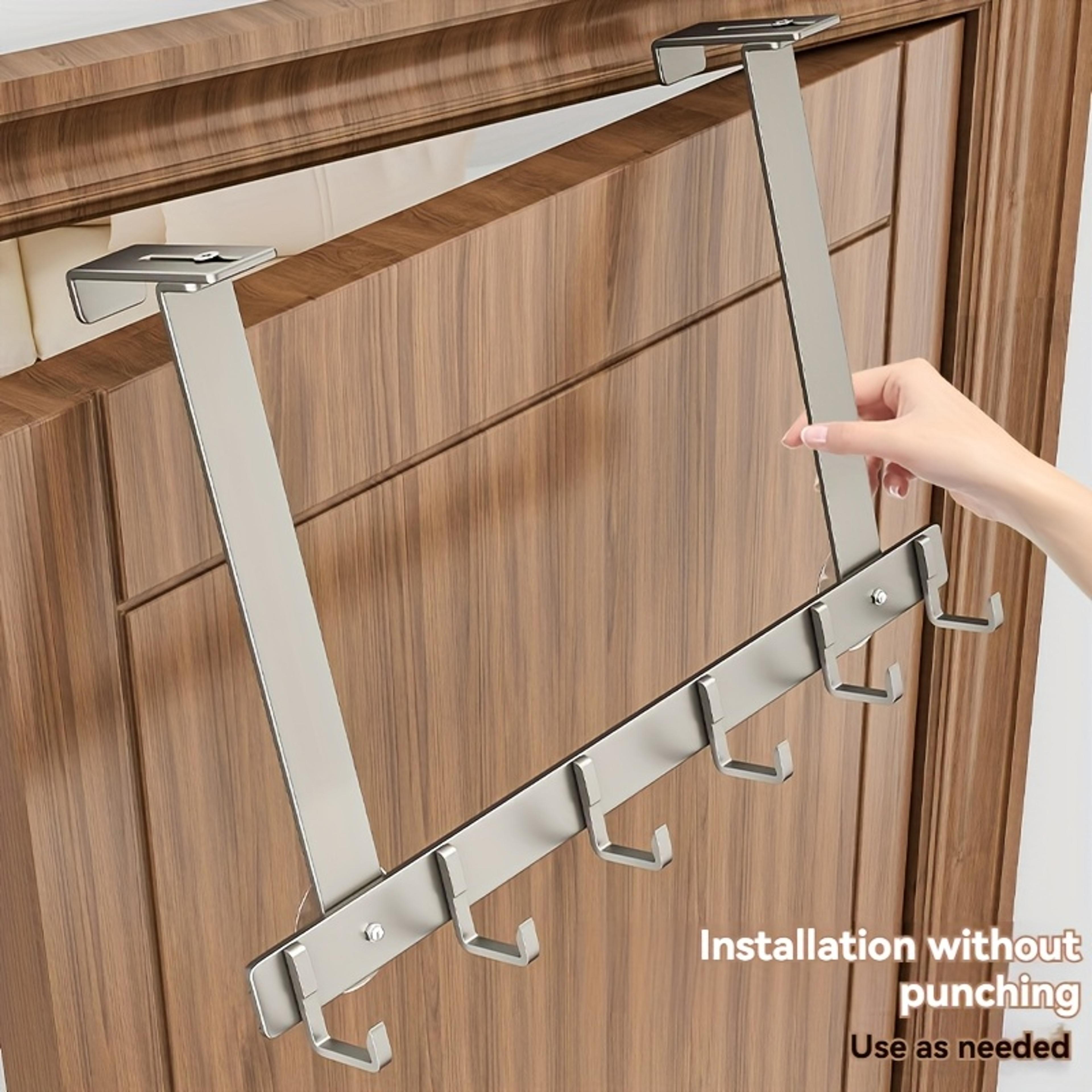 Adjustable Over Door Hooks Hook Metal Organizer Rack For Clothes Towels And Hats 2