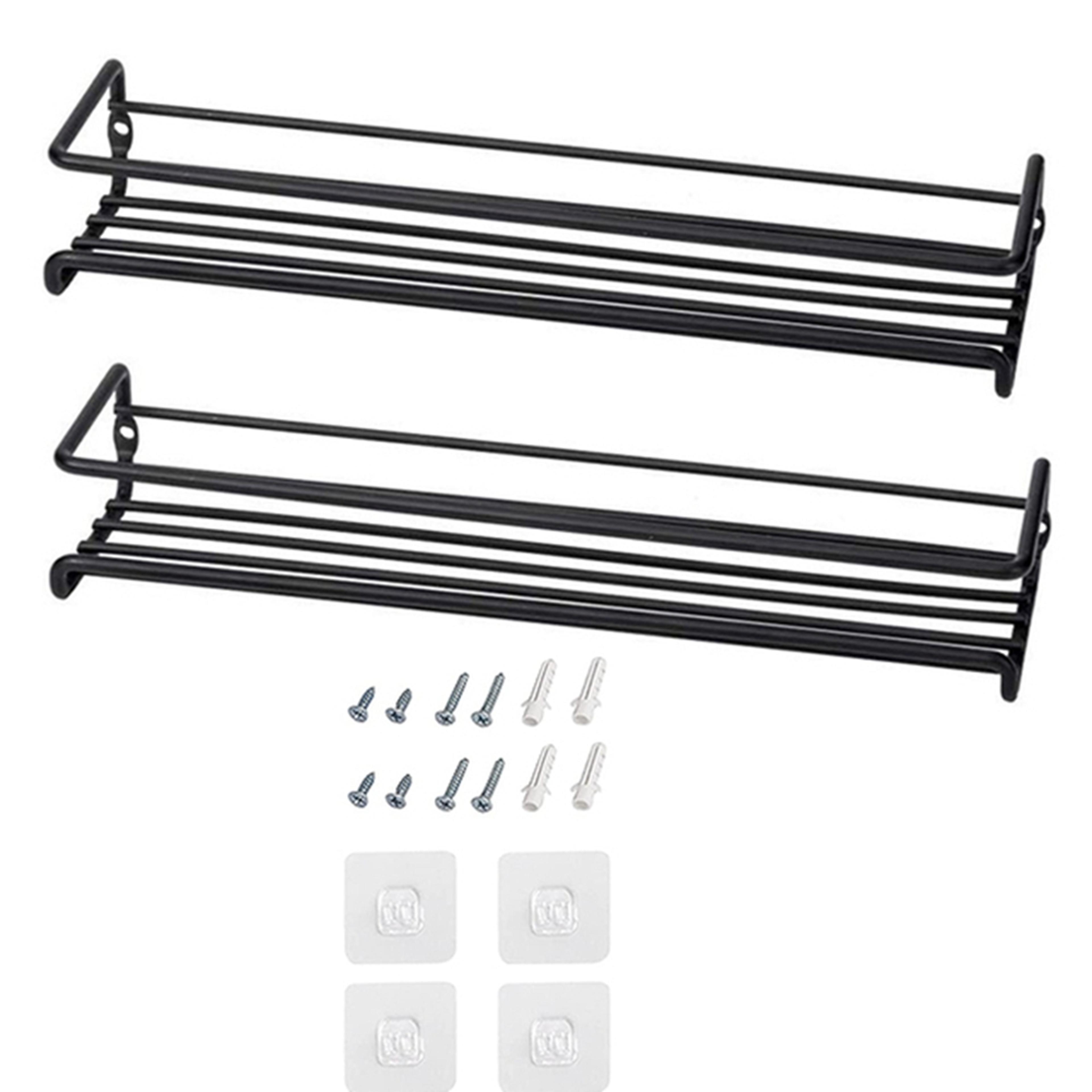 Wall Mount Spice Rack Organizer Space Saving Metal Kitchen Storage Shelf 4