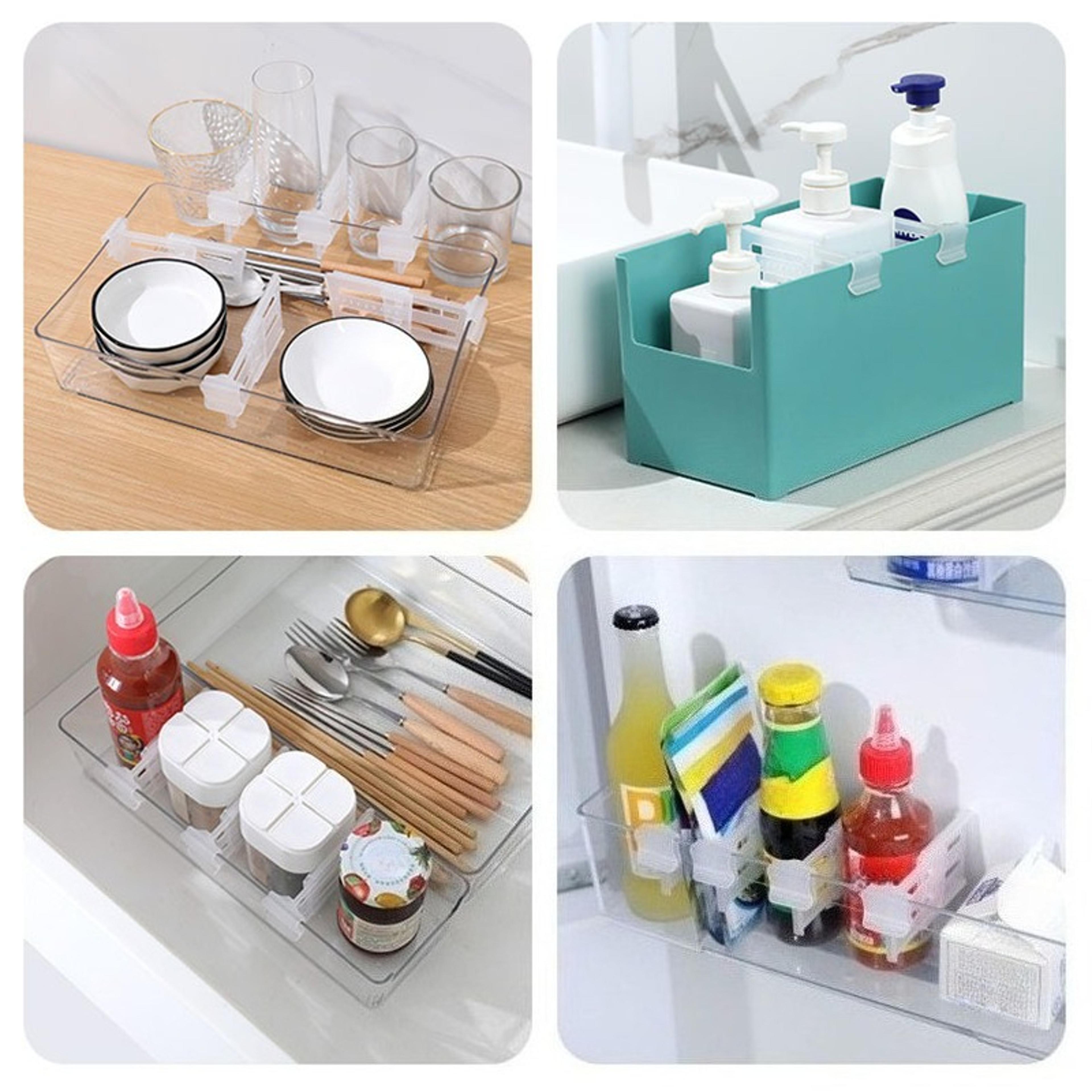Adjustable Fridge Door Storage Organizer Clip Retractable Refrigerator Divider 4