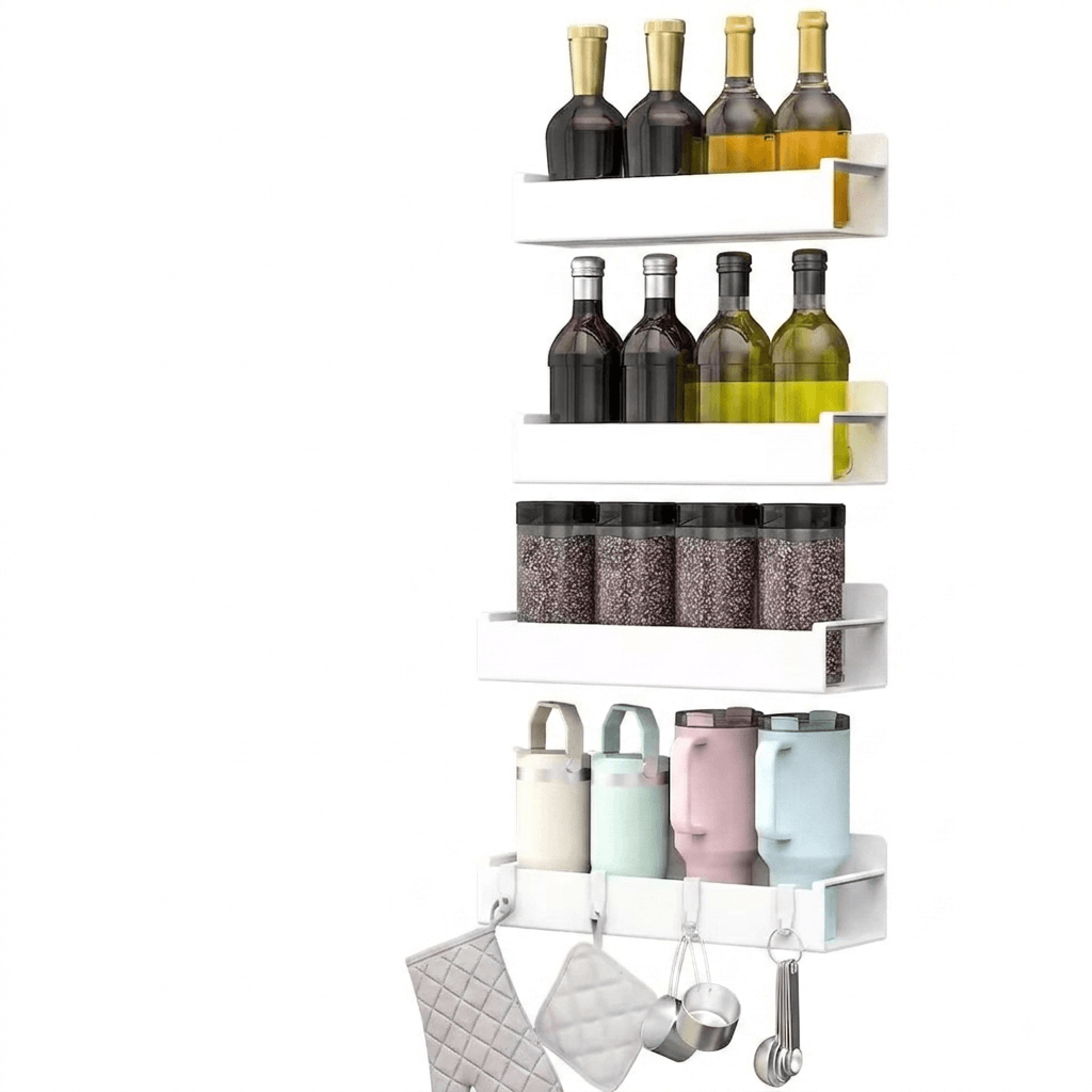 Magnetic Spice Rack Refrigerator Organizer Space Saving Kitchen Storage Shelf 0