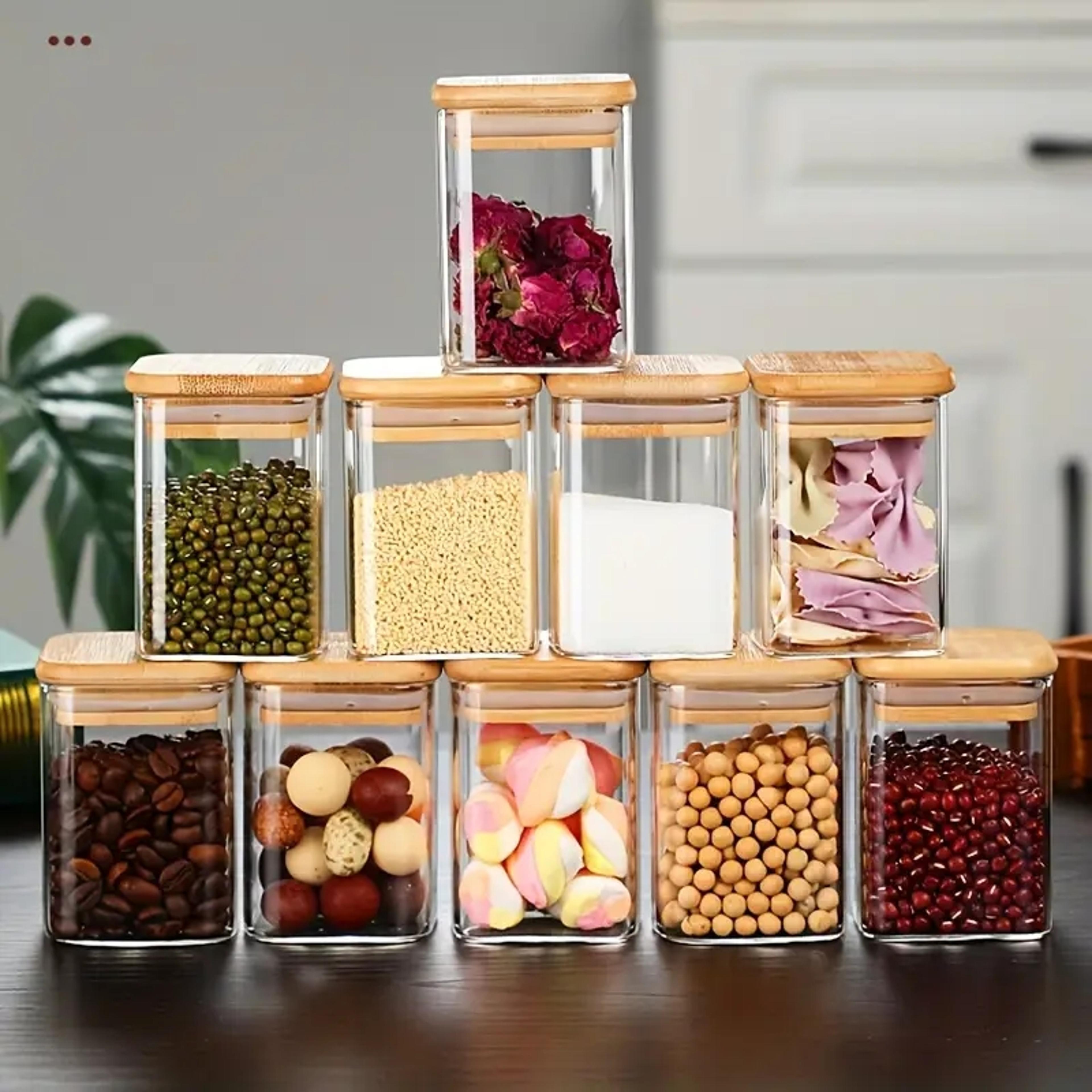 Glass Food Storage Containers Set Airtight Kitchen Jars For Pantry Organization 3