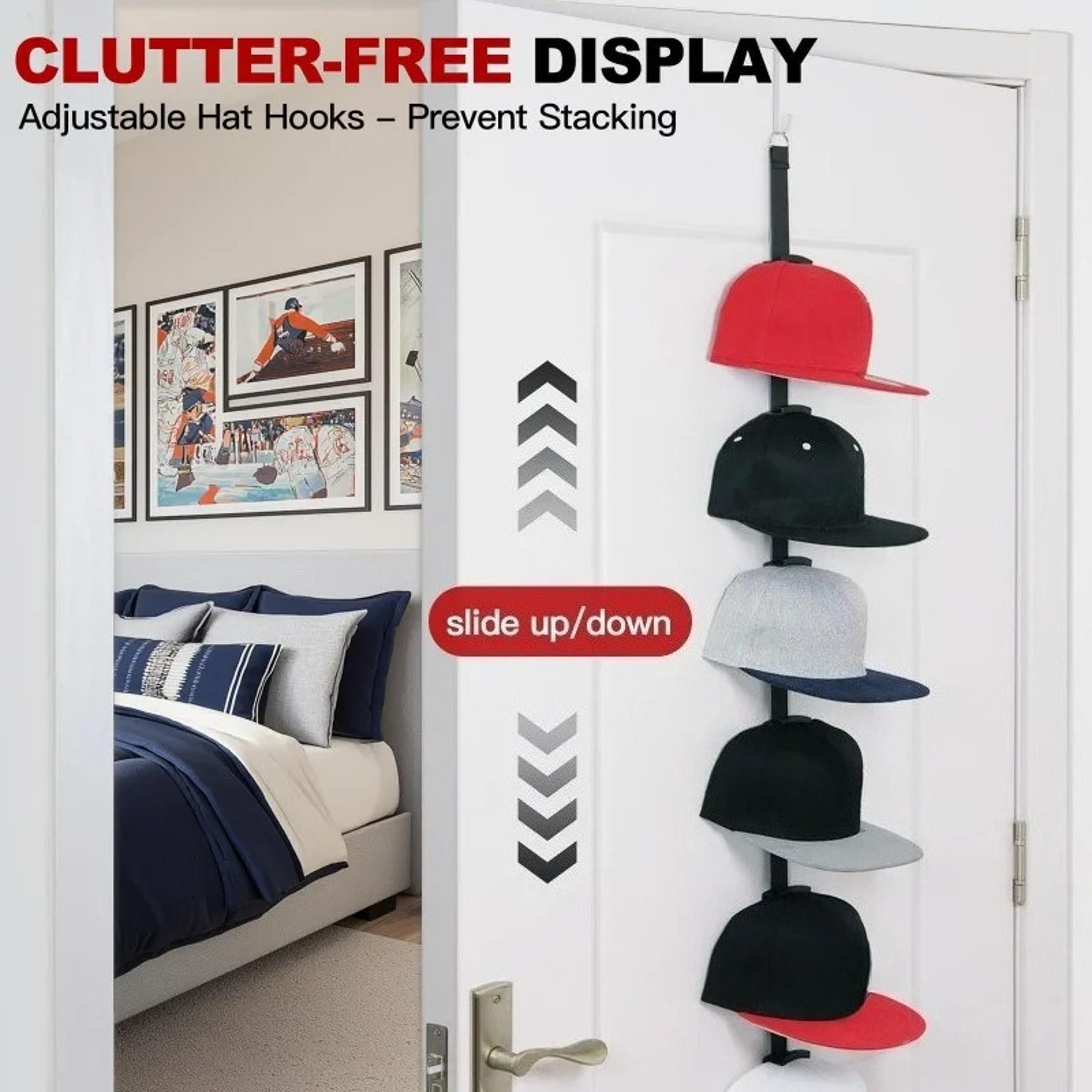 Over Door Baseball Cap Rack Hat Space Saving Hat Organizer For Closet Storage 2