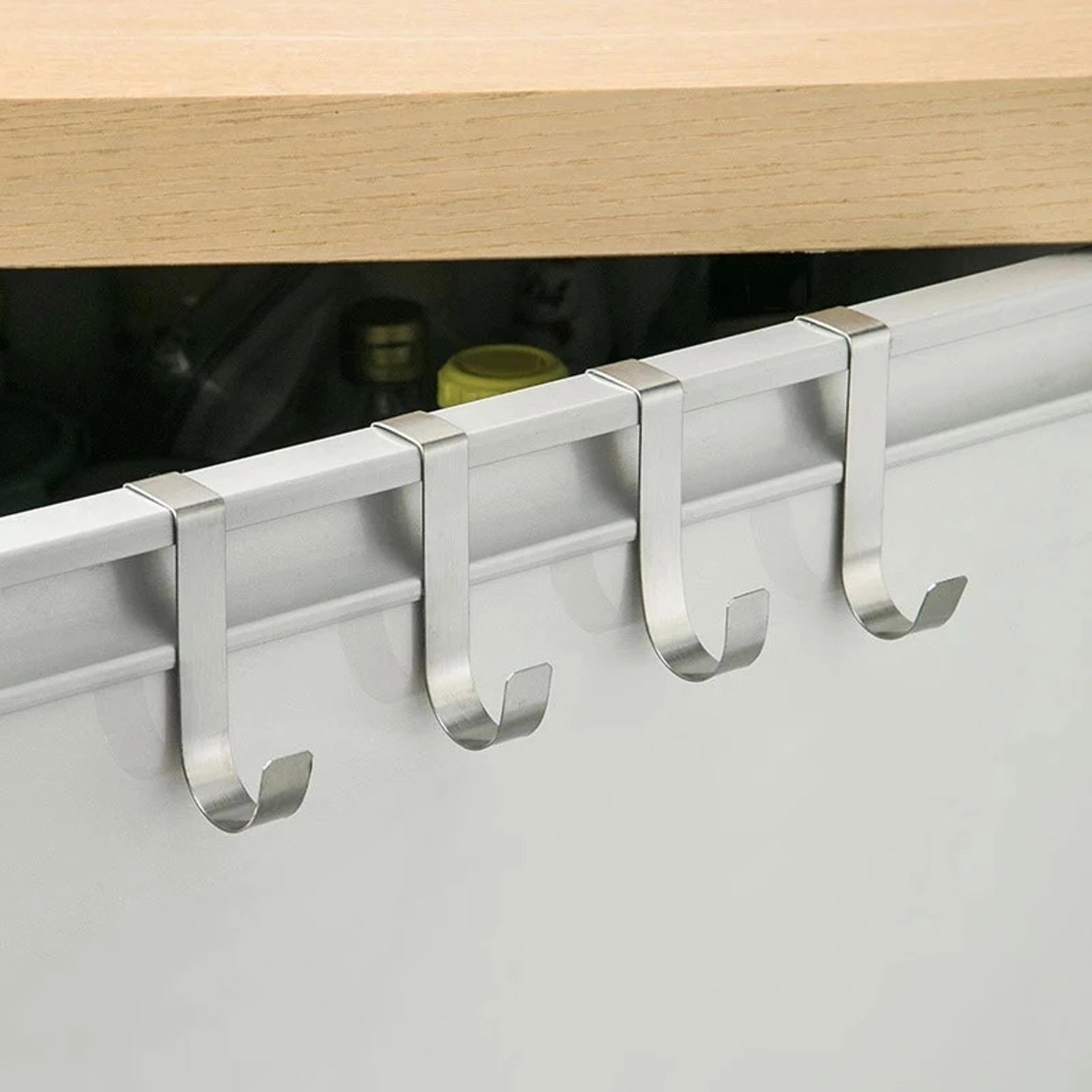 Multi Purpose Cabinet Door Hooks Space Saving Kitchen Bathroom Storage Rack 2