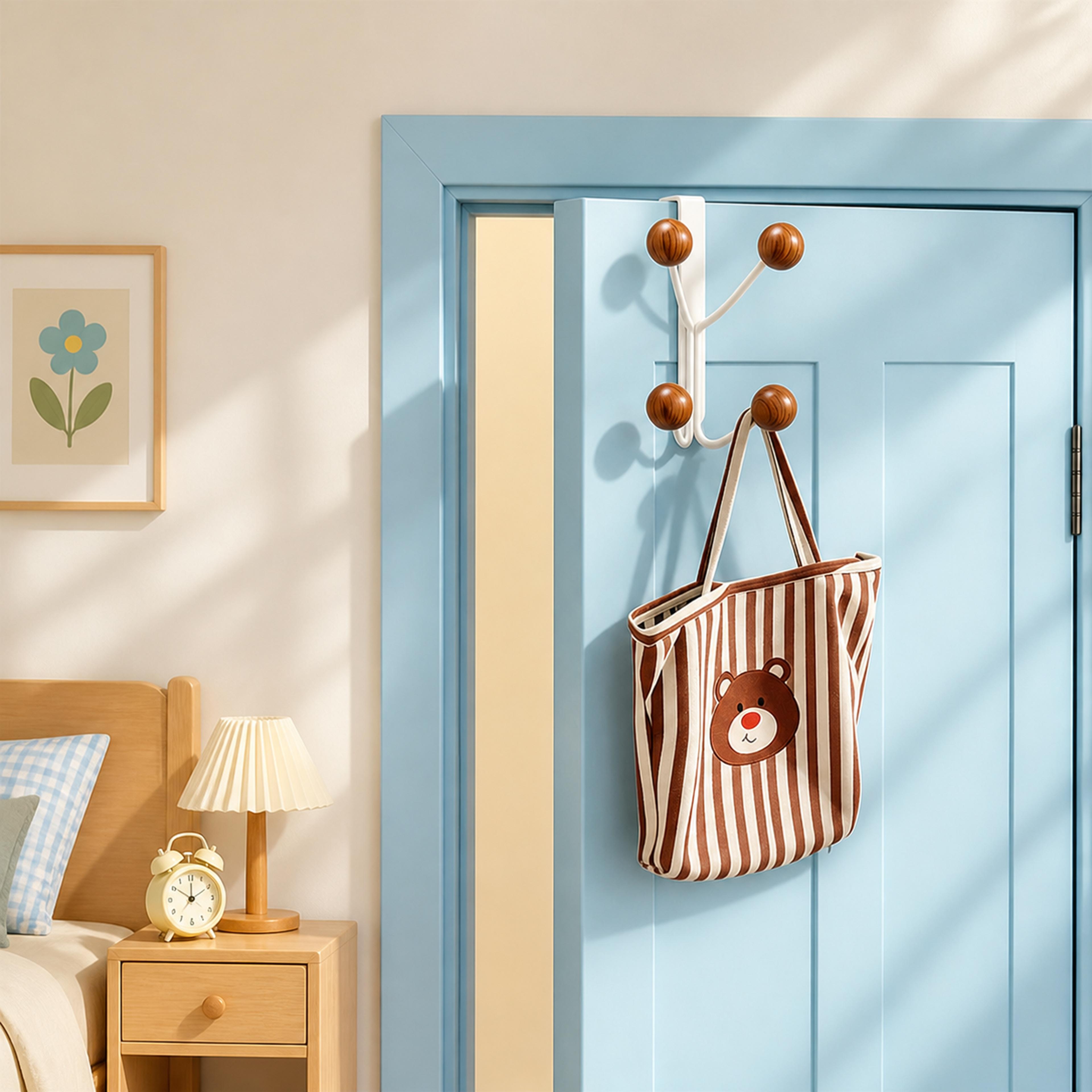 Sturdy Over The Door Hooks Metal And Wood Door Hanger Organizer For Coats Towels And Robes 3