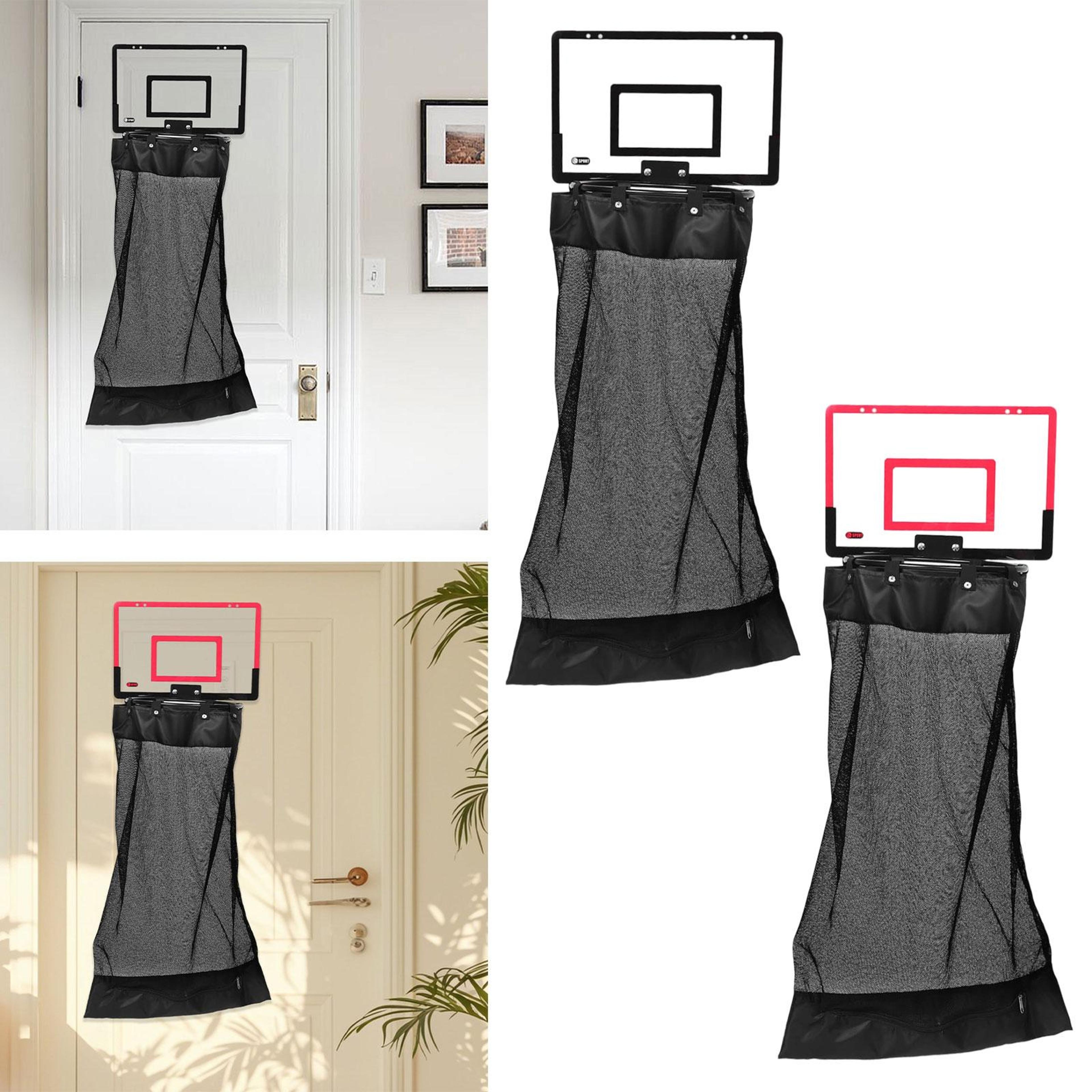 Basketball Over Door Laundry Hamper Foldable Mesh Dirty Clothes Organizer 3