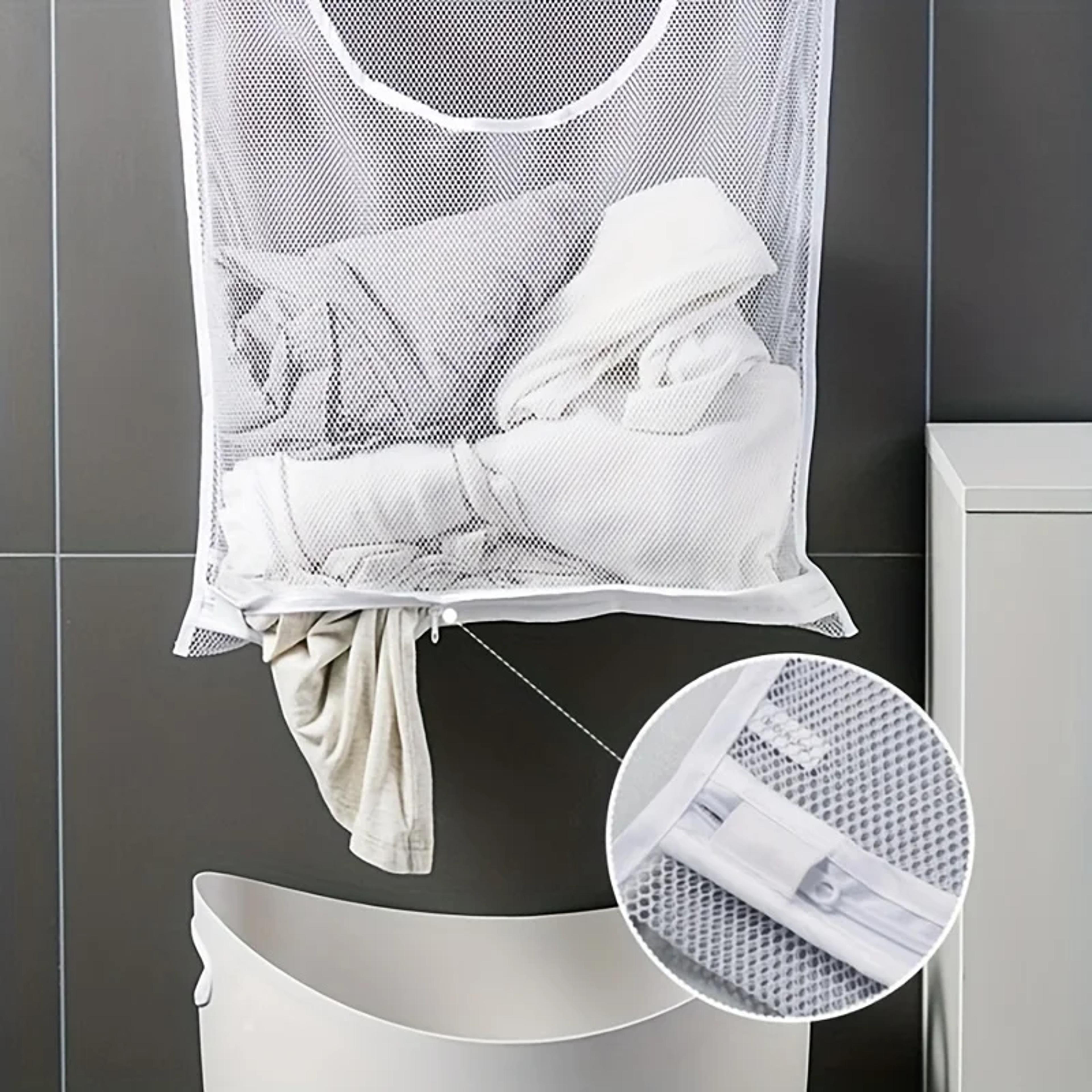 Wall Mounted Laundry Basket Hanging Storage Bag For Bathroom Dorm Home Organization 3