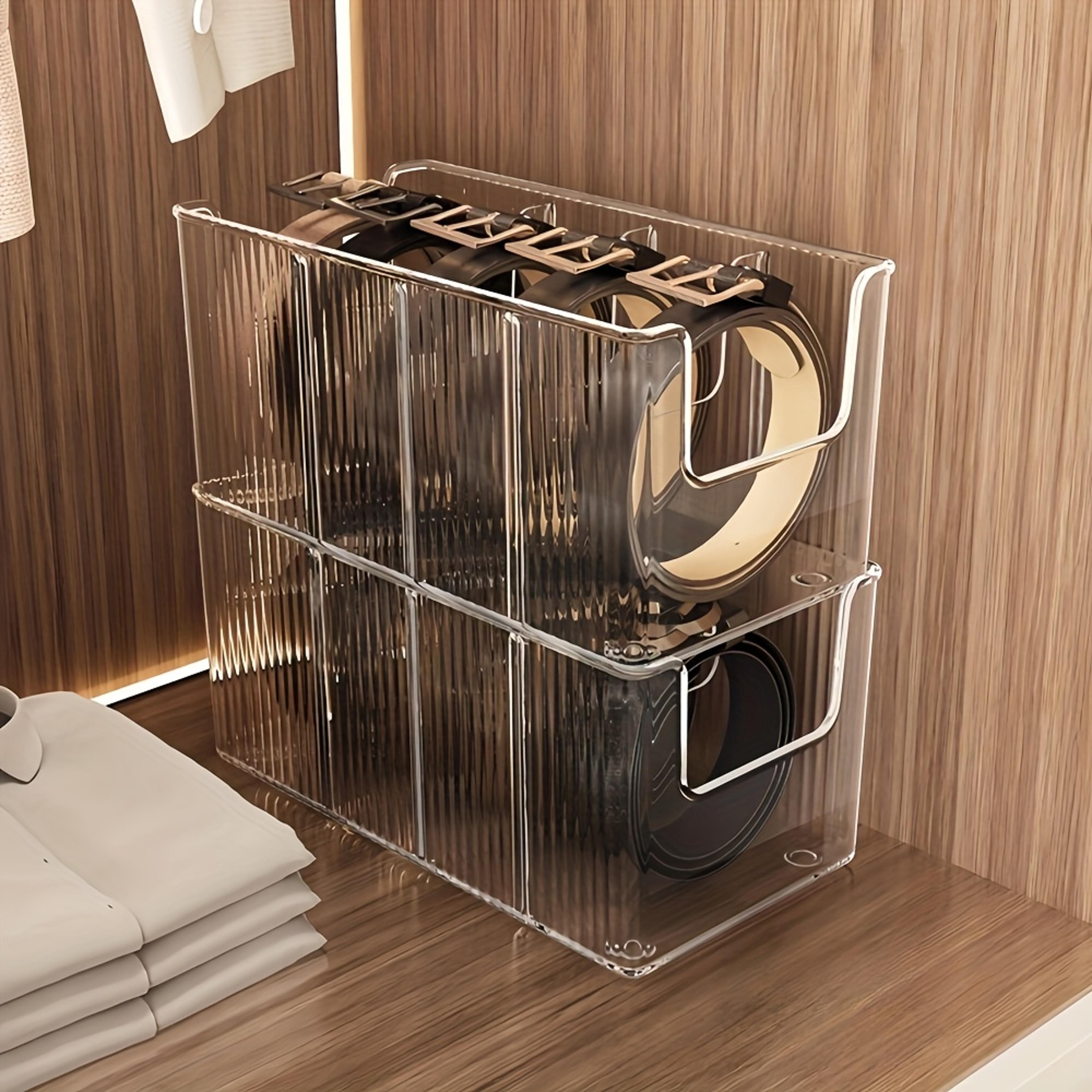 Transparent Hanging Belt Organizer Large Capacity Wardrobe Storage Shelf 2