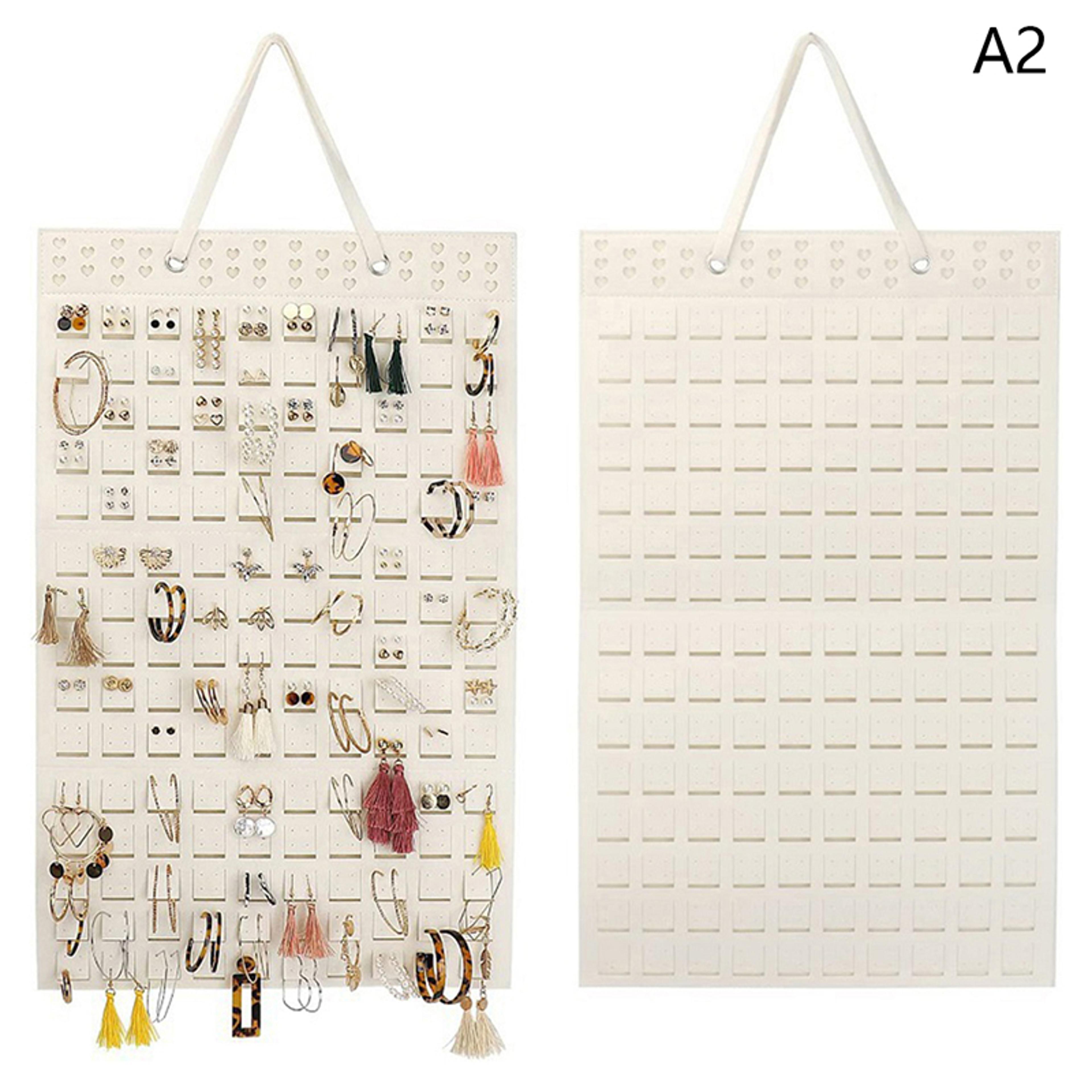 Wooden Wall Mounted Jewelry Organizer Necklace Earrings Display Rack 7