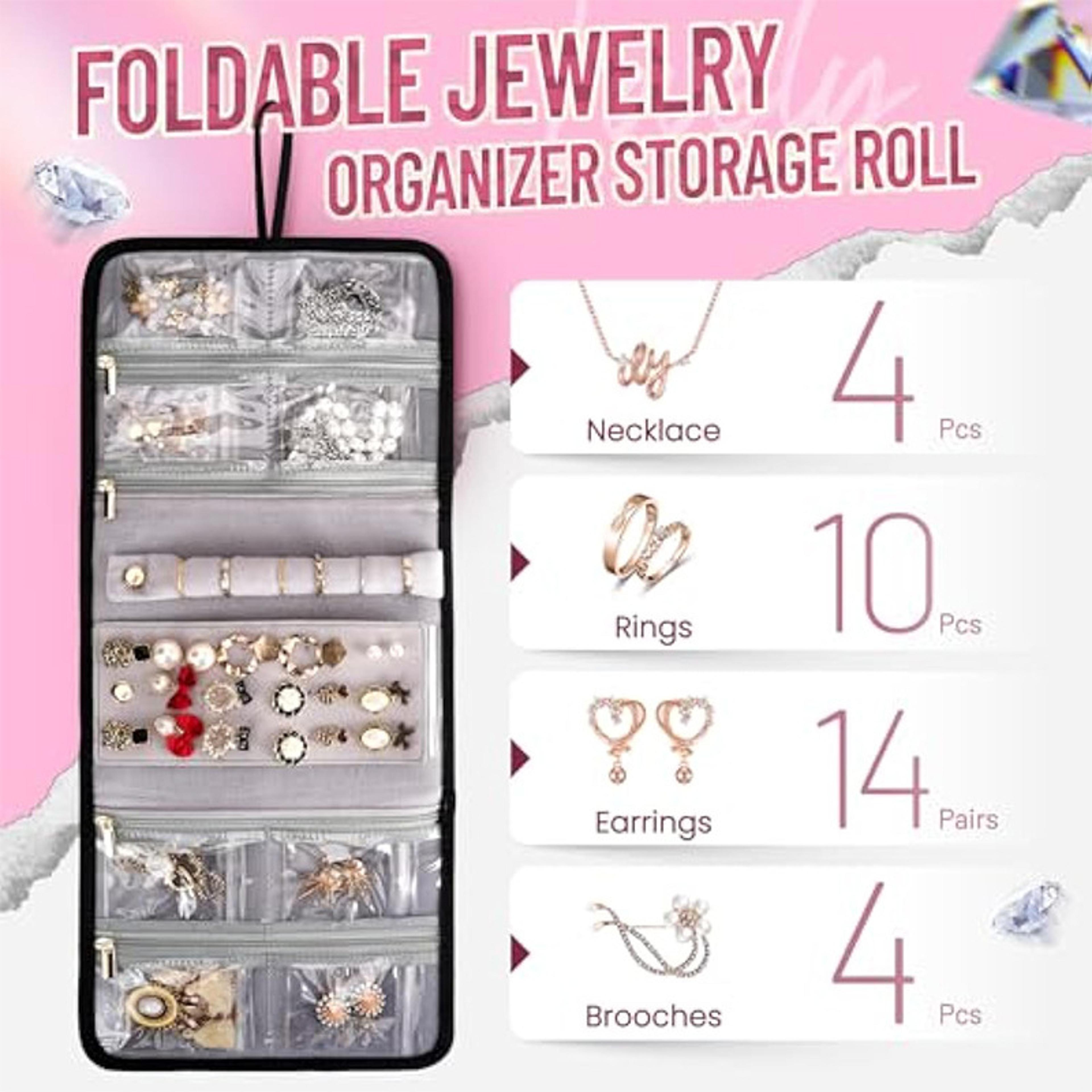 Large Capacity Cosmetic Bag Travel Organizer With Detachable Storage Boxes And Jewelry Roll 5