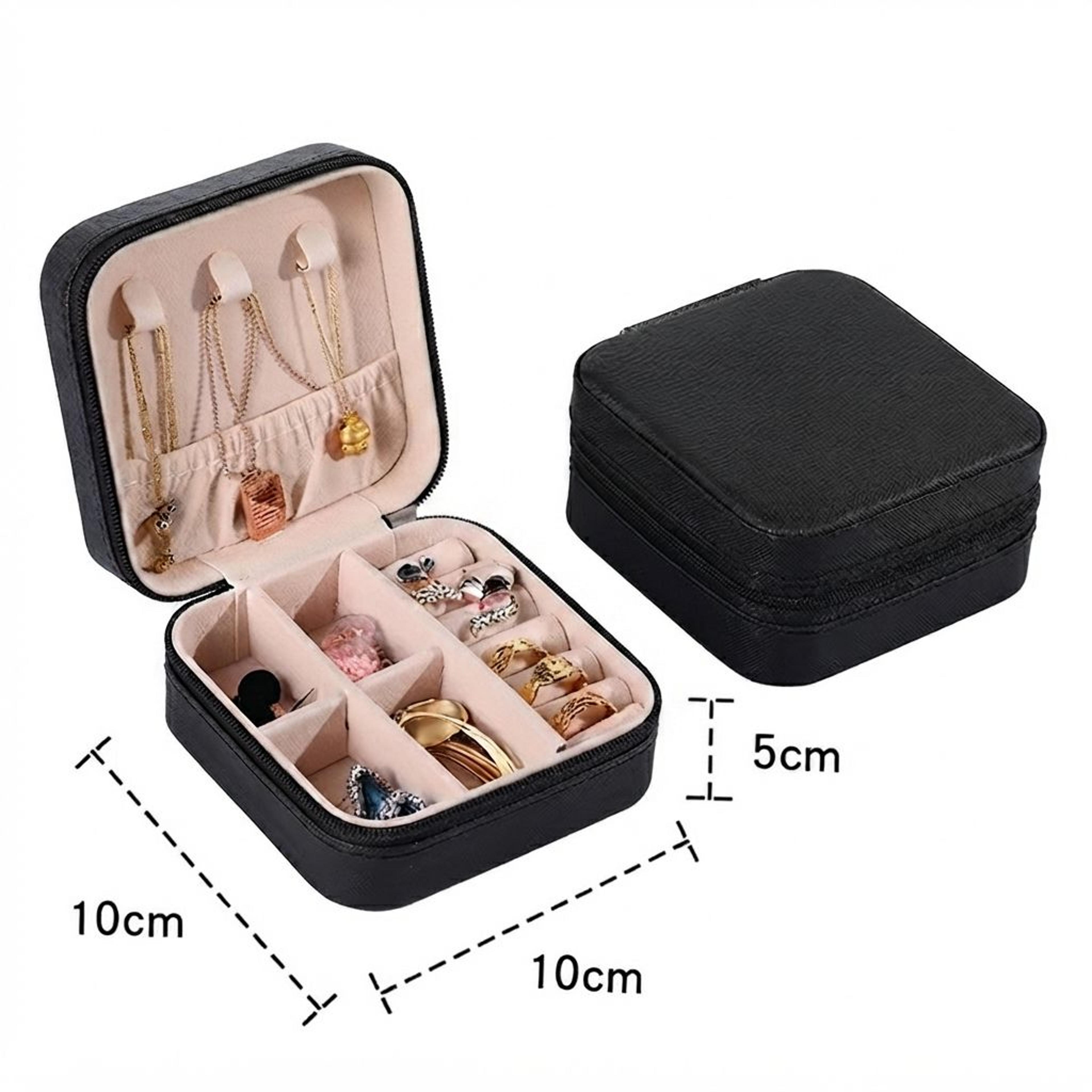 Compact Travel Jewelry Case With Earring And Ring Organizer 4