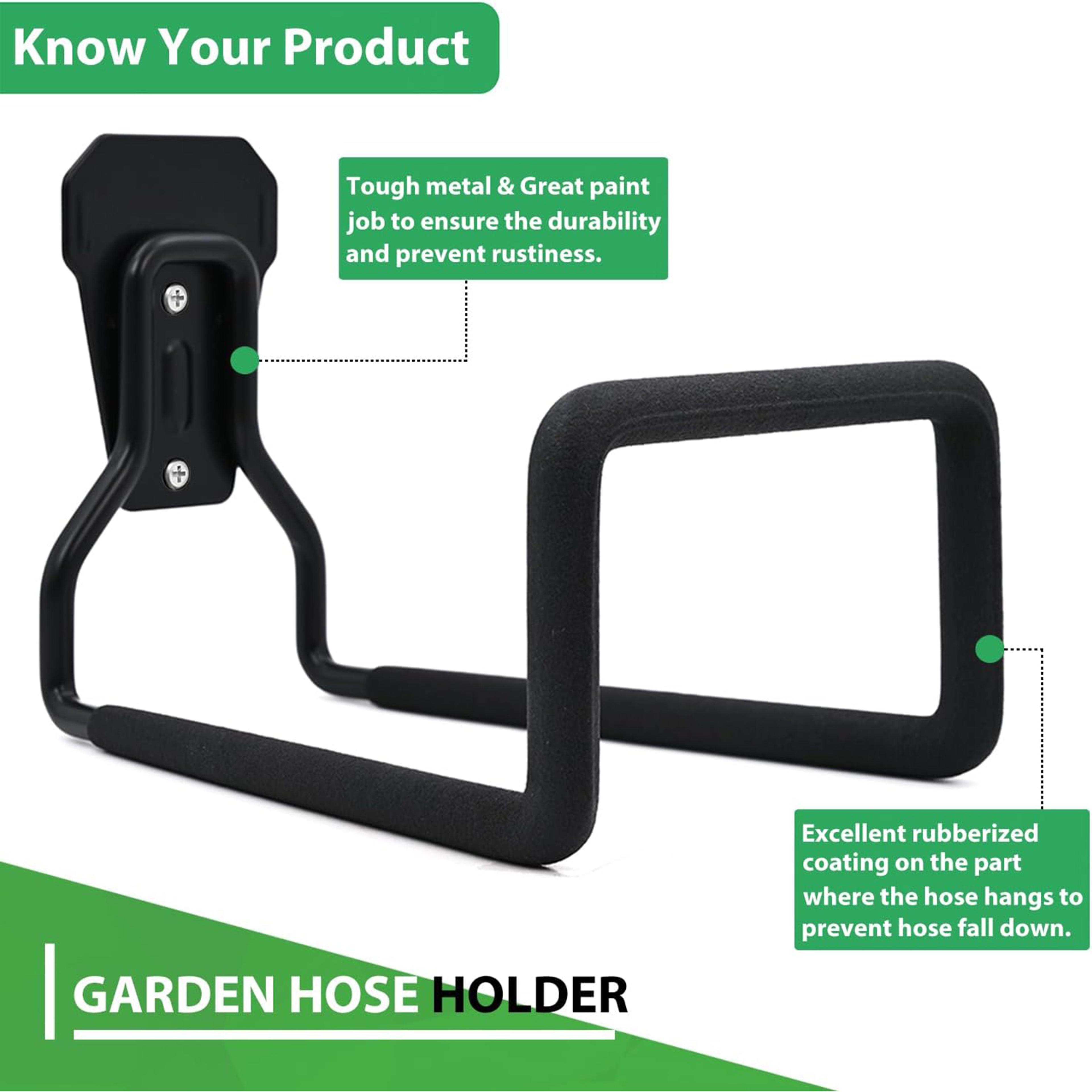 Heavy Duty Garden Hose Holder Wall Mount Metal Hose Hanger For Easy Outdoor Storage 1