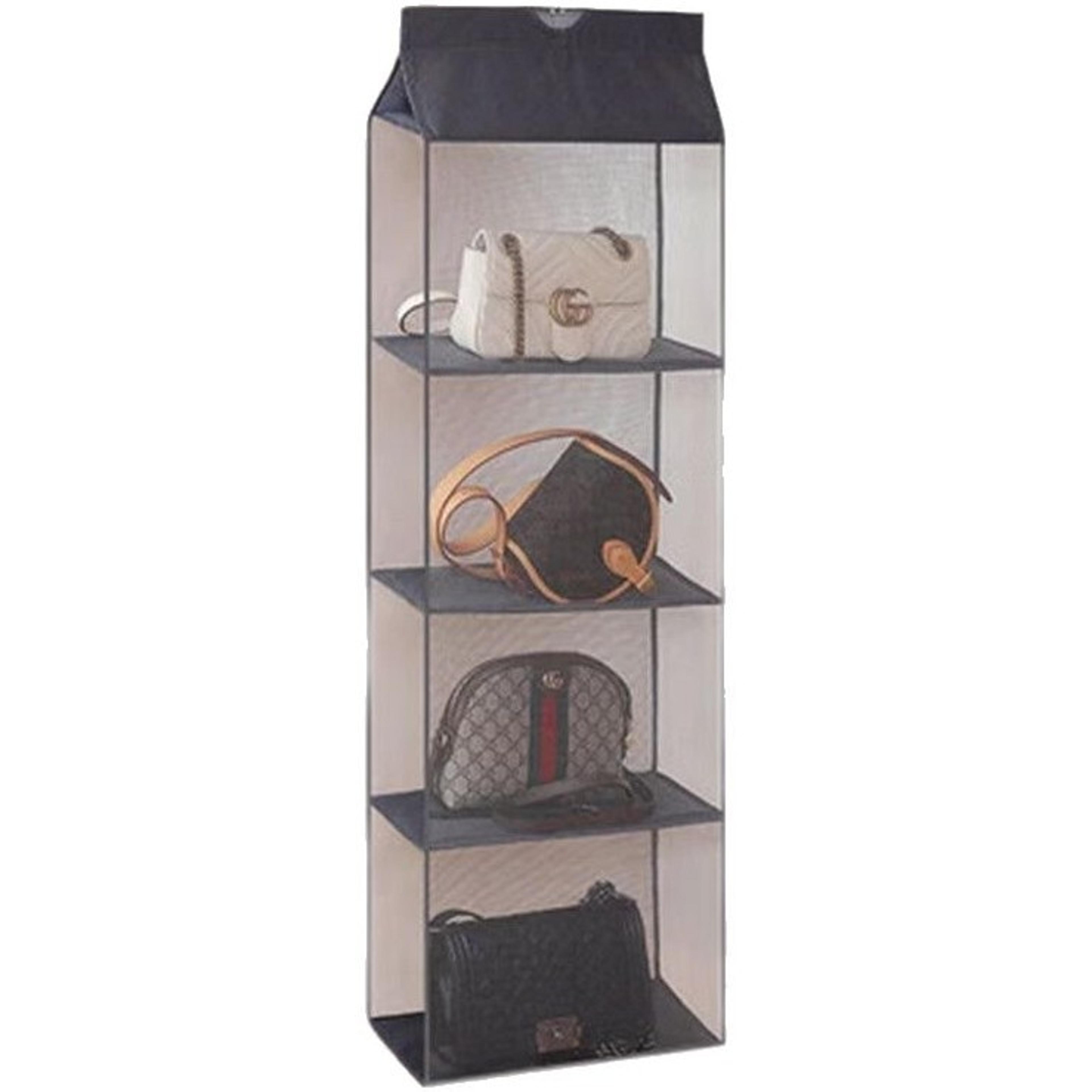 Double Sided Hanging Purse Organizer With Clear Pockets For Space Saving Handbag Storage 0