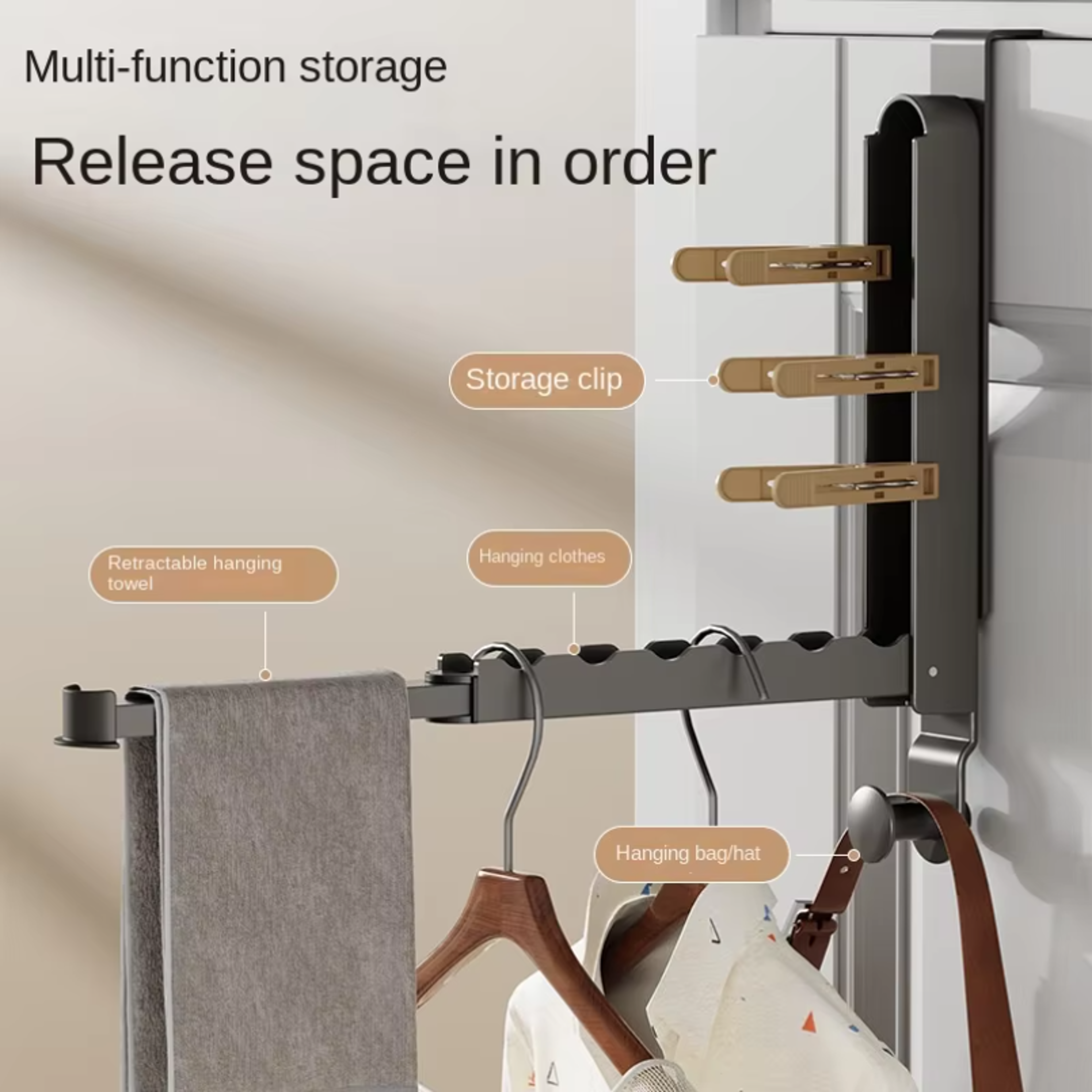 Folding Wall Hook Space Saving Adhesive Towel Hanger For Bathroom And Home 3