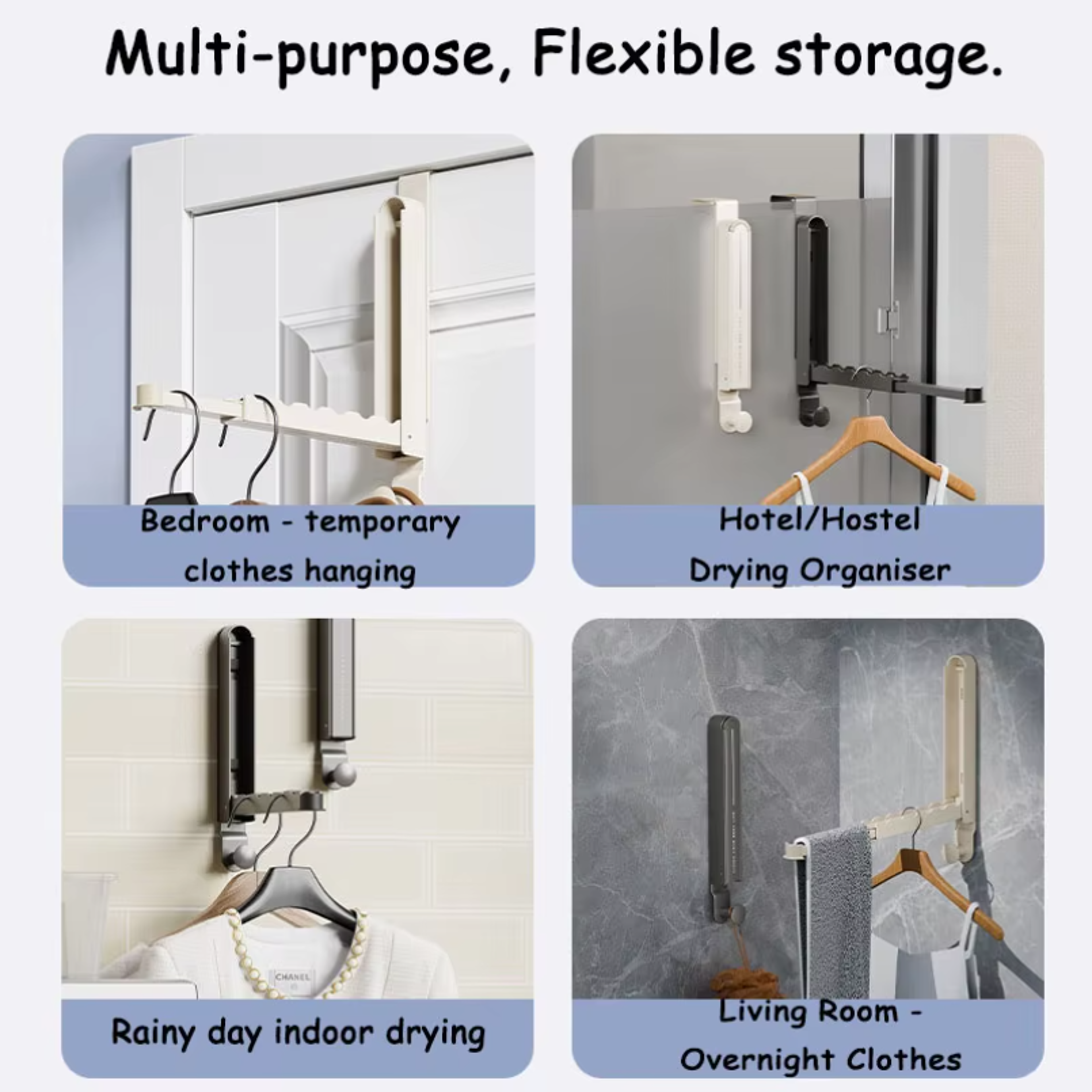 Folding Wall Hook Space Saving Adhesive Towel Hanger For Bathroom And Home 4