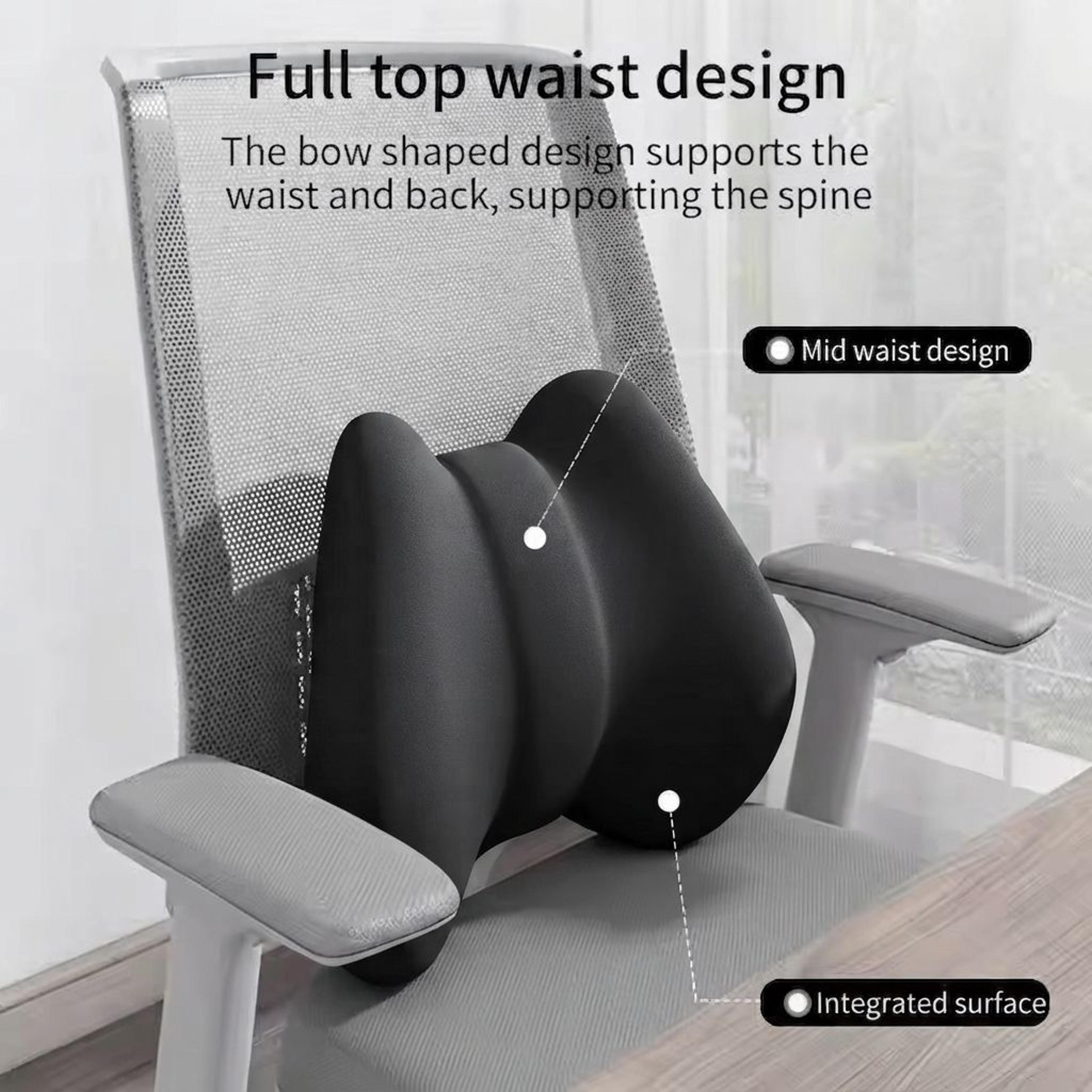 Memory Foam Cushion Lumbar Support Pillow For Office Chair Back Relief And Posture Comfort 2