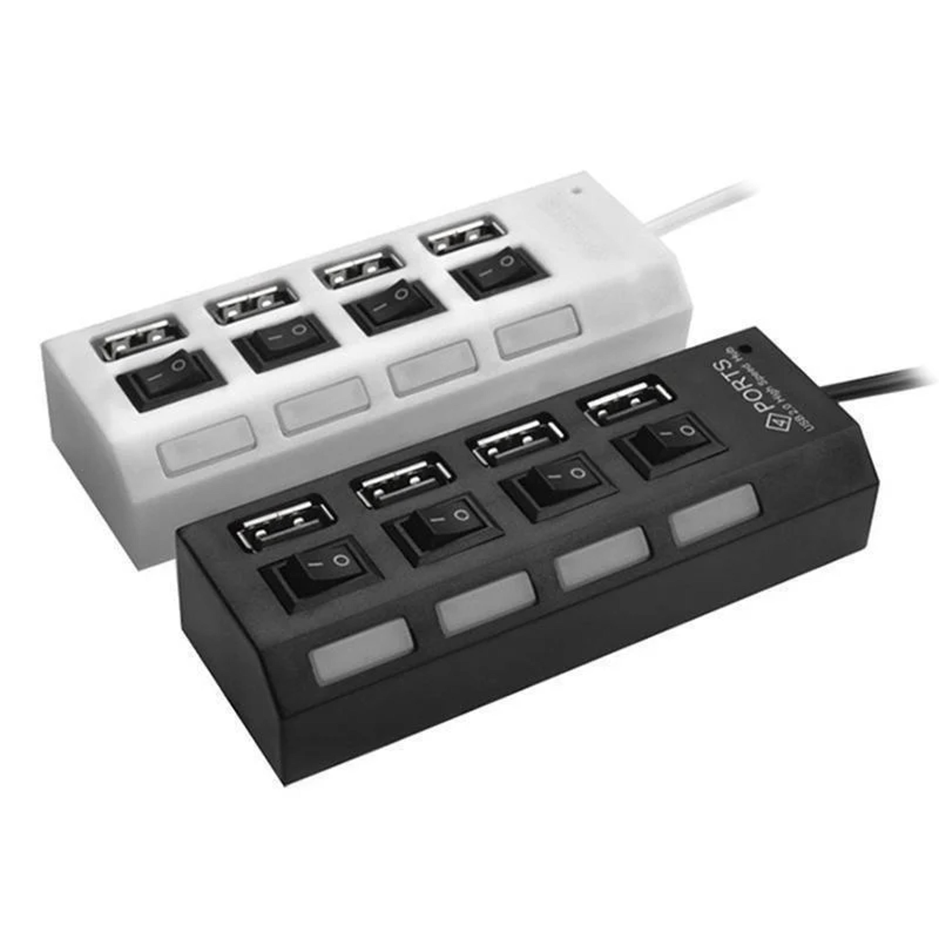 Port USB Hub With LED Switch High Speed Multiport Adapter For Computer Laptop 0