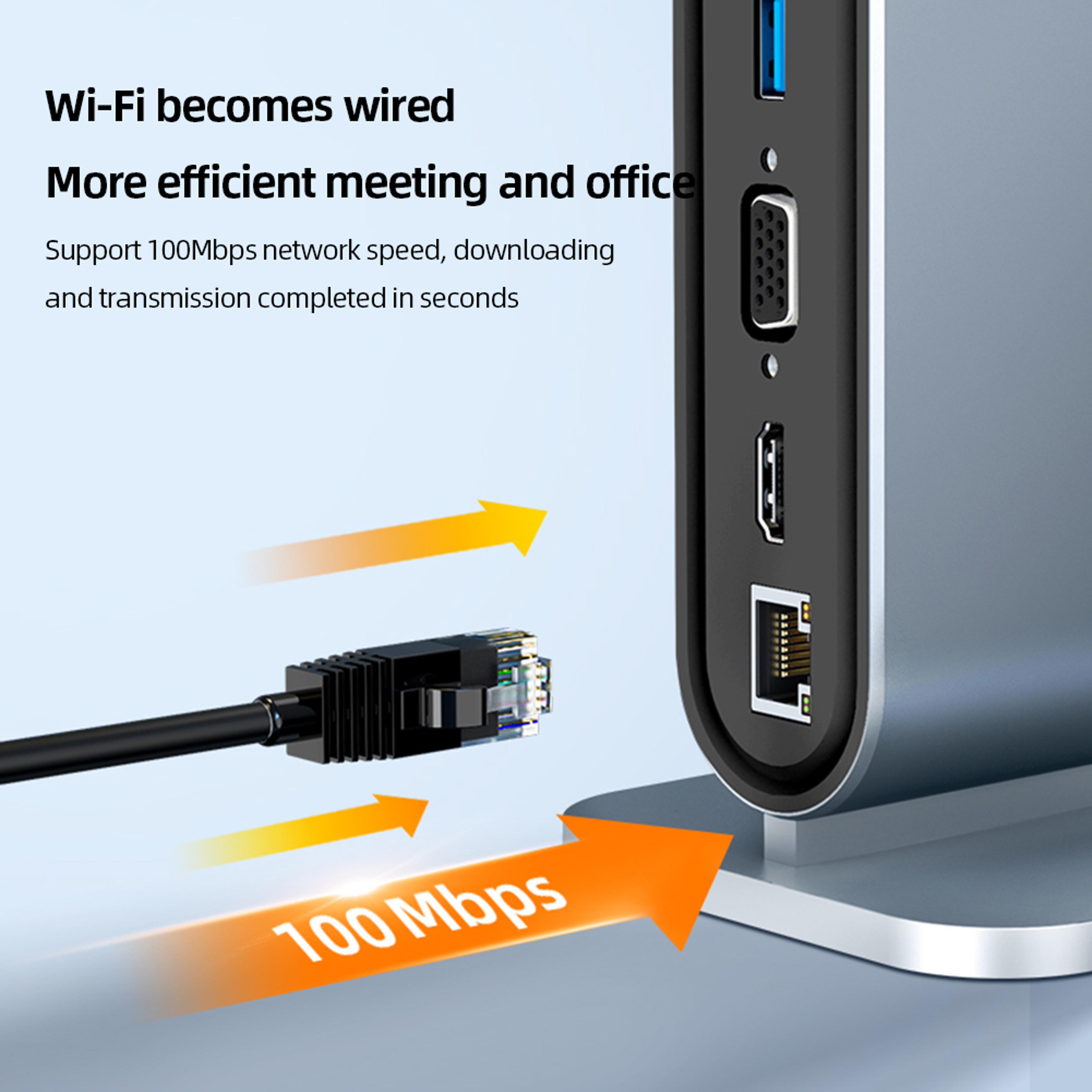 USB C Docking Station Vertical Hub With HDMI For Laptop MacBook 3