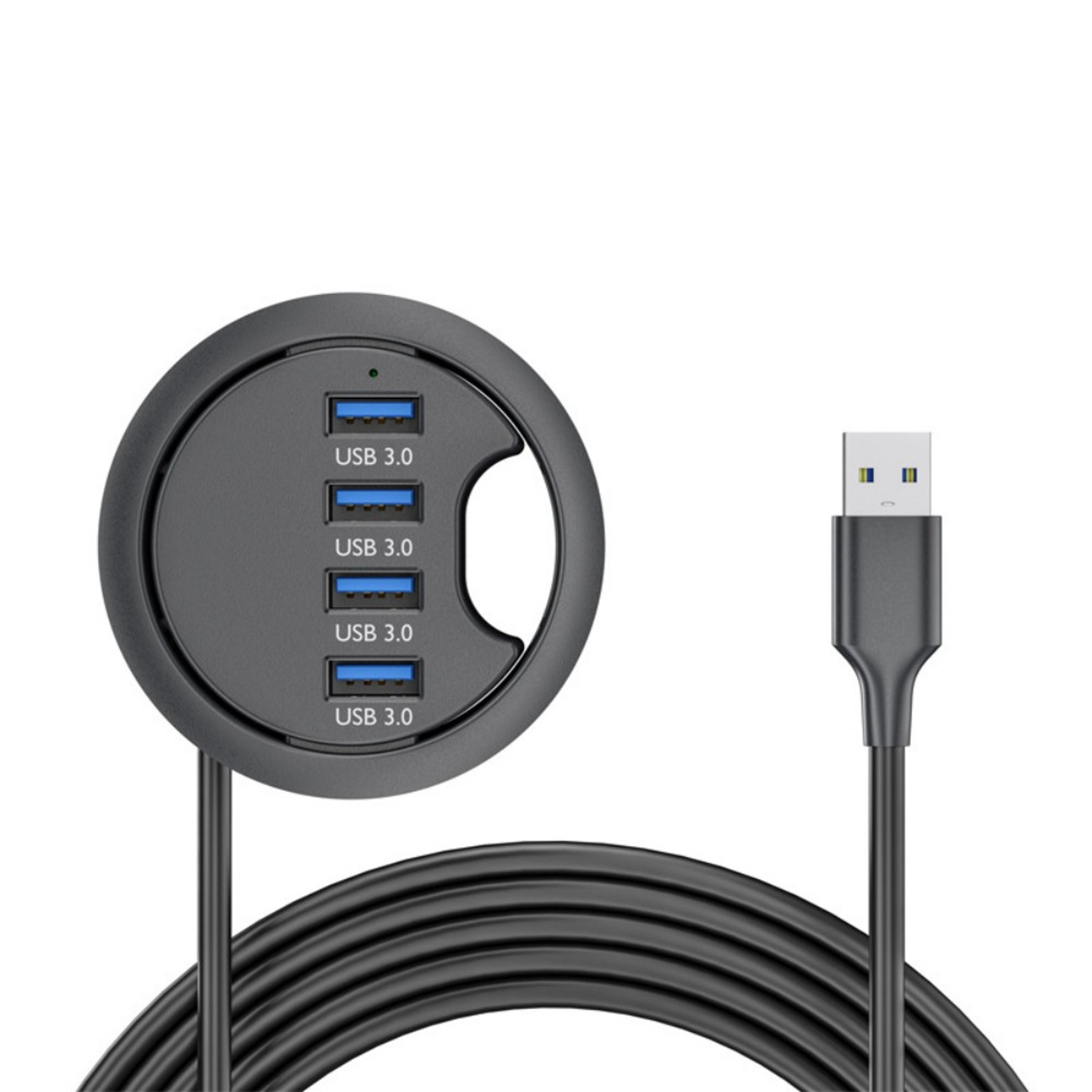FCEC In Desk USB Hub Docking Station With SD TF Card Reader And Desktop USB Splitter 6