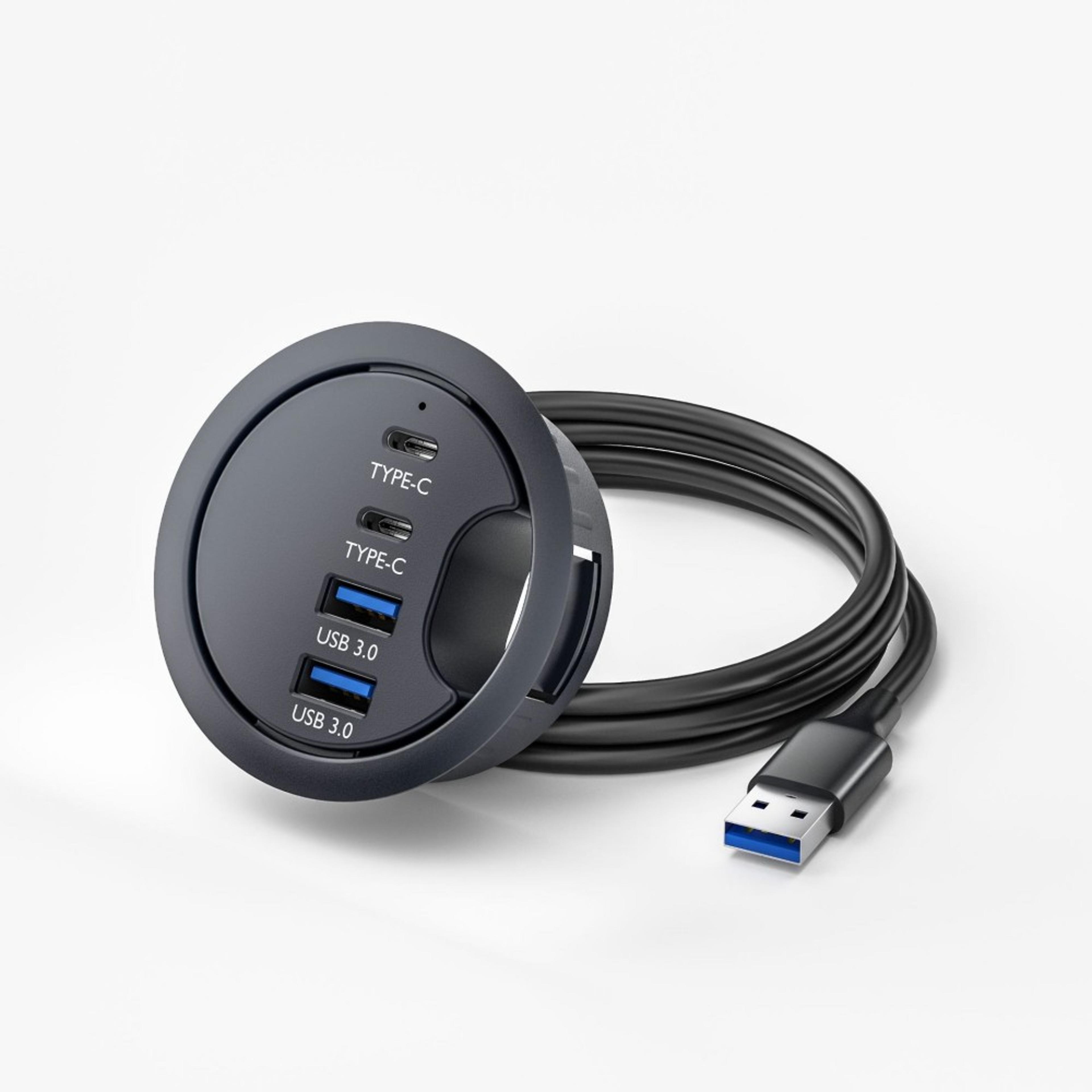 FCEC In Desk USB Hub Docking Station With SD TF Card Reader And Desktop USB Splitter 8