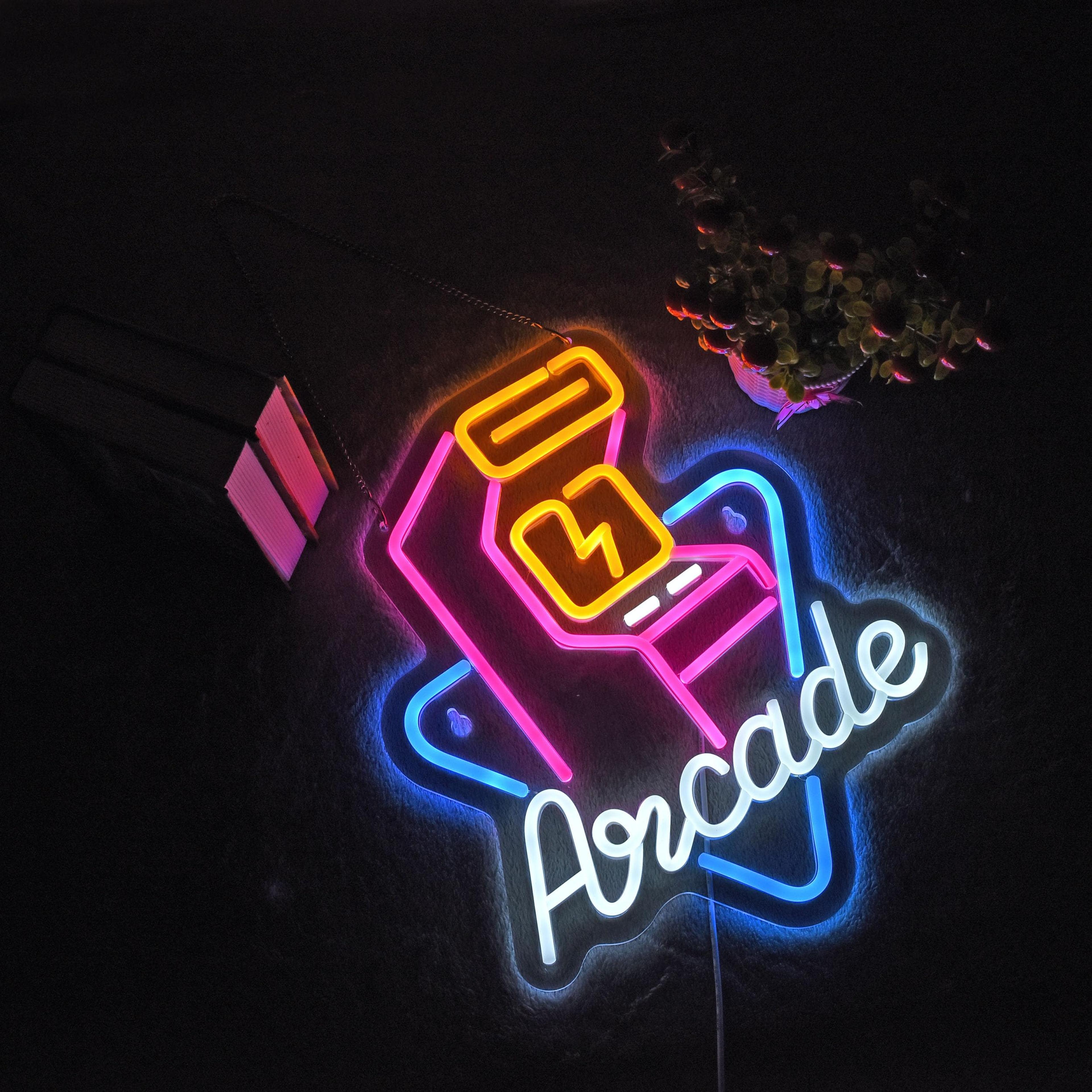 Arcade Neon Sign Personalized LED Gaming Wall Light For Game Room Decor 1