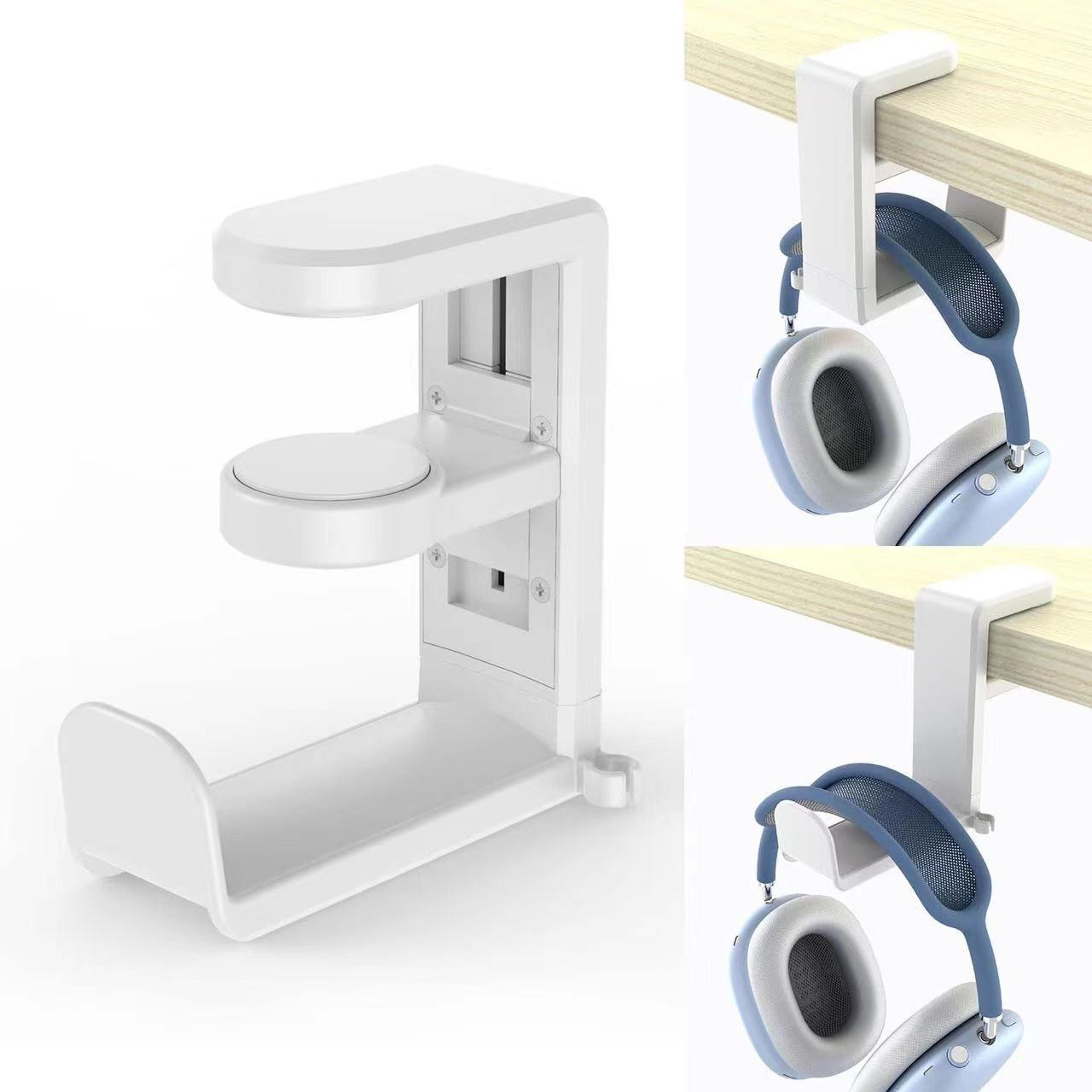 Rotating Headphone Stand Desk Holder For Gaming Headsets And Cable Organization 6
