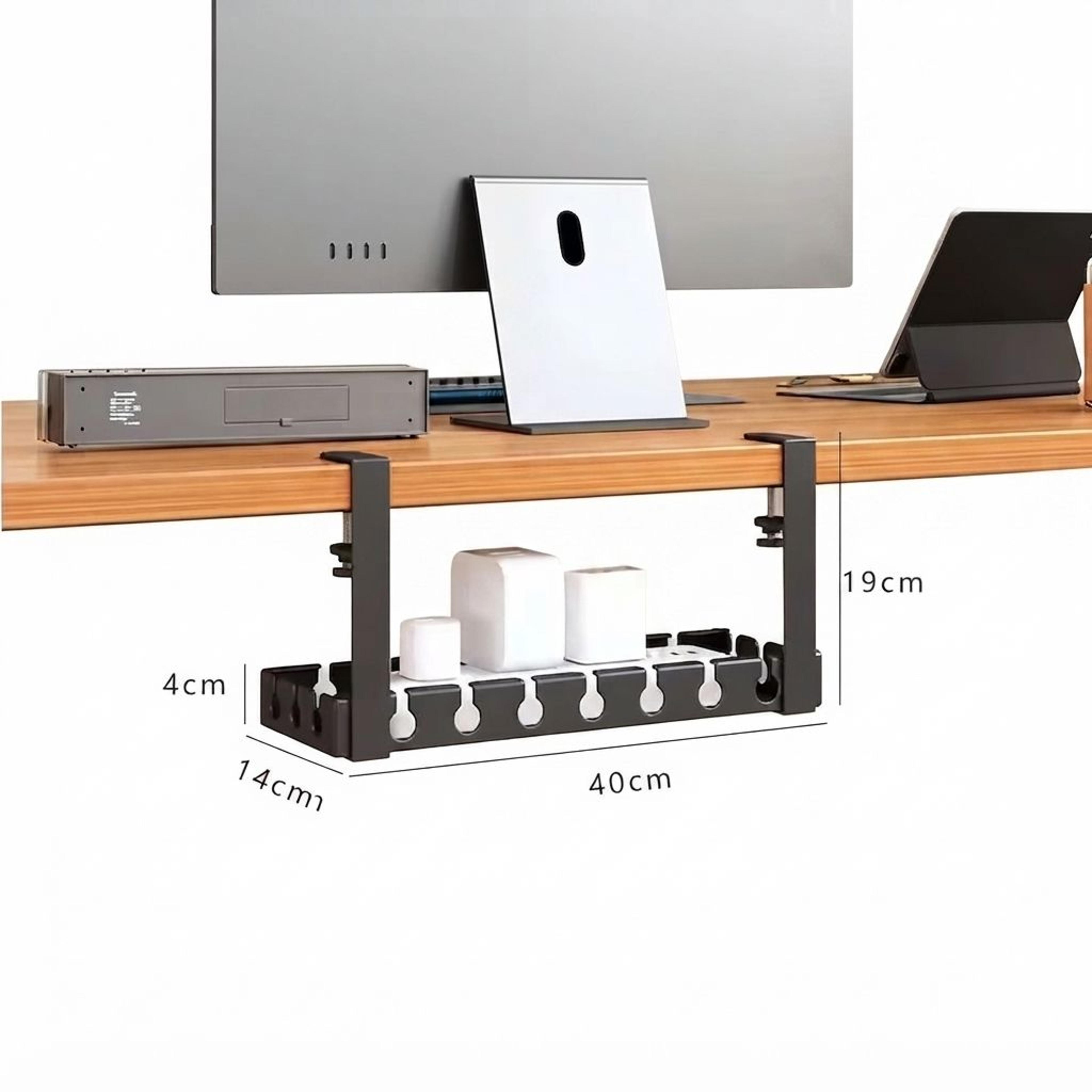 Under Desk Cable Management Tray And Storage Rack No Drill Wire Organizer 6