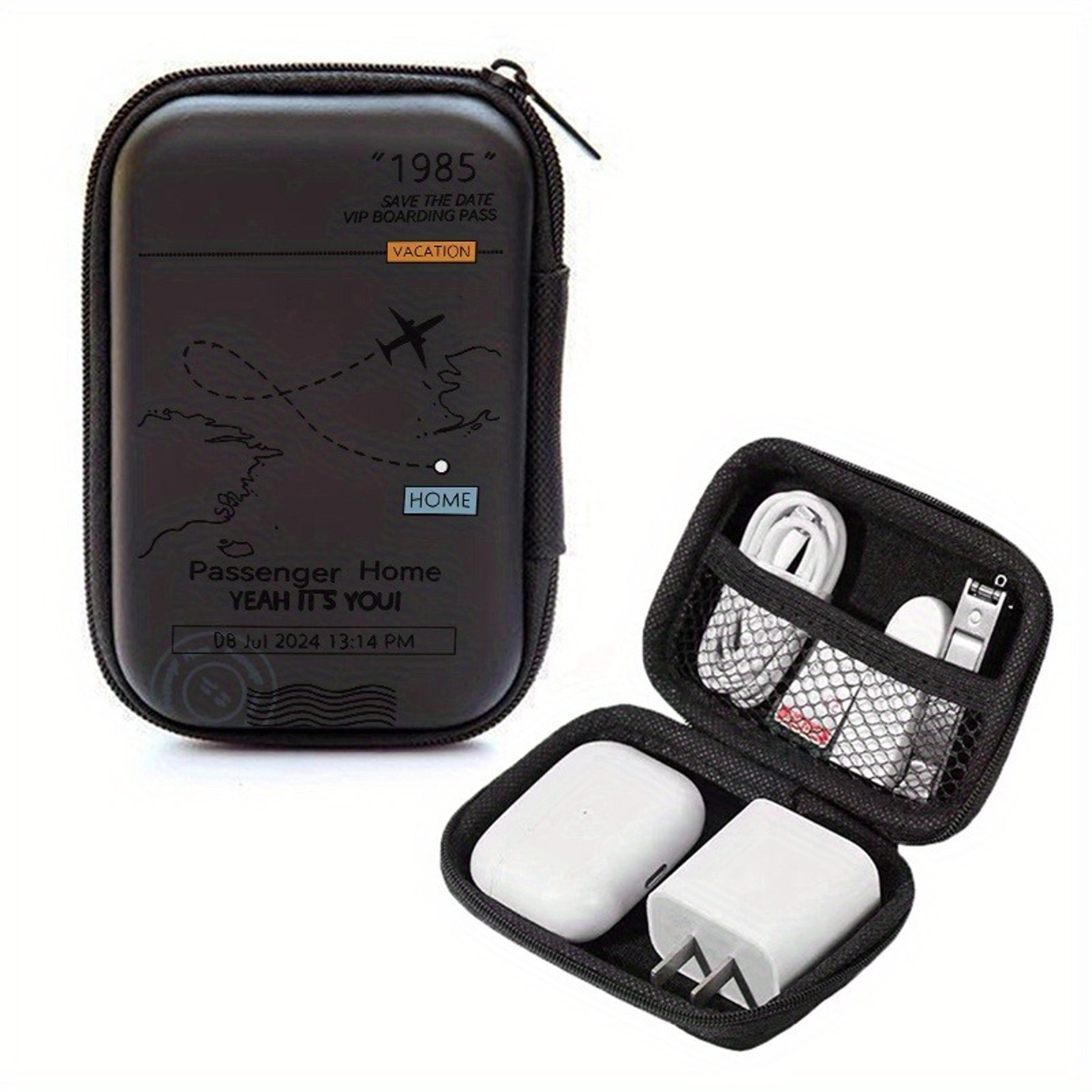 Airplane Route Print EVA Hard Shell Travel Organizer Case For Electronics And Cables 1