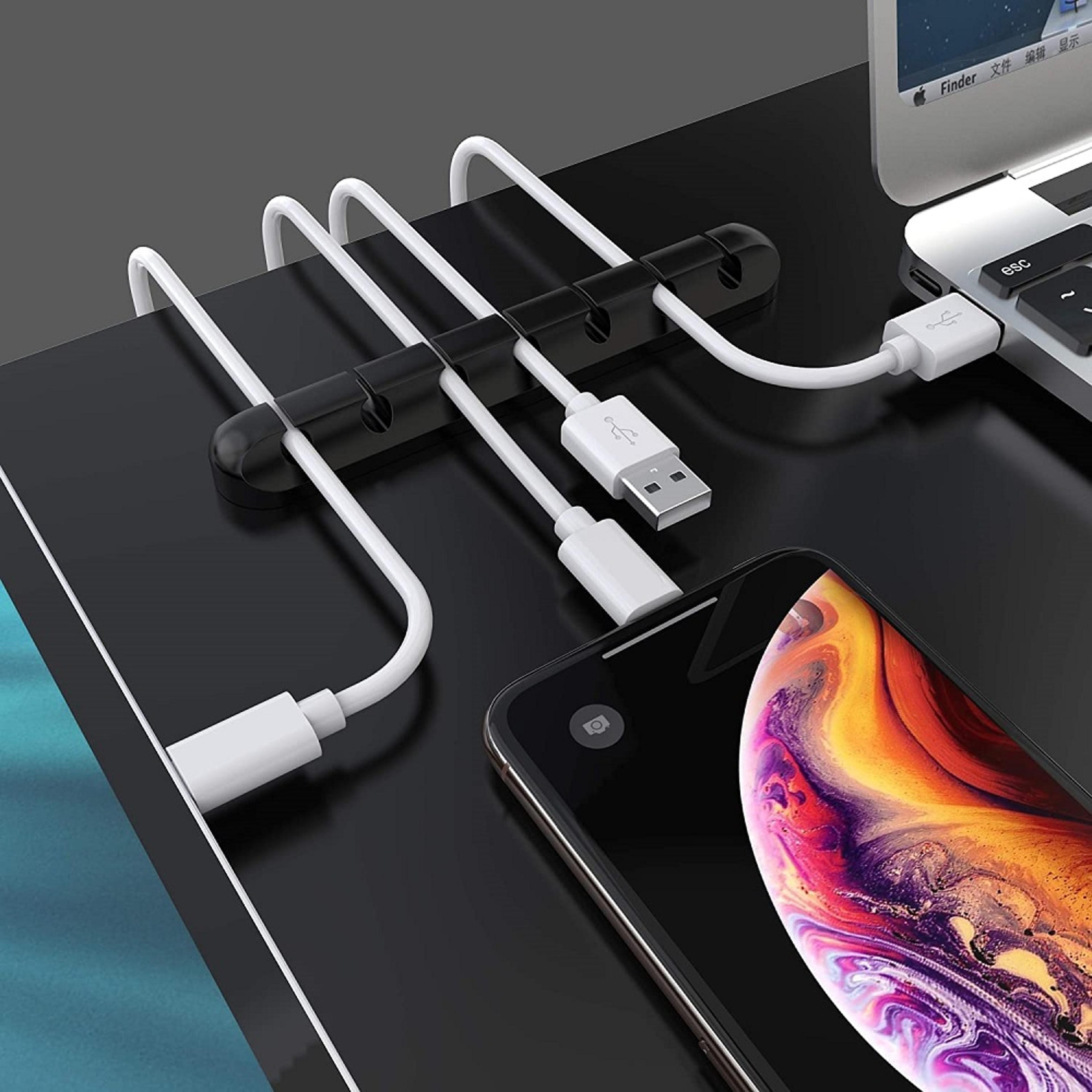Clips Cable Management Organizer Silicone Self Adhesive Cable Holder For Desk And Office 4