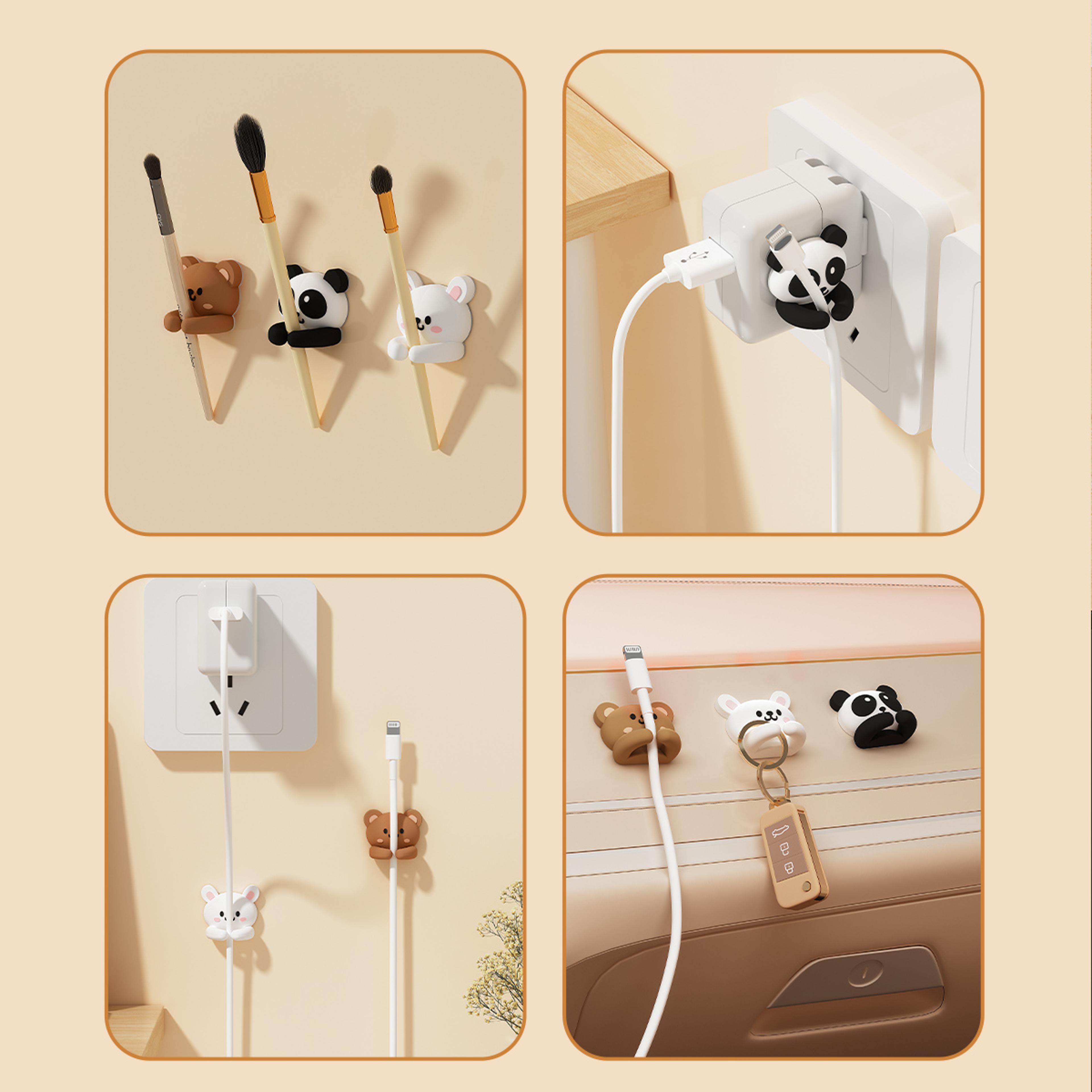 Cute Cartoon Cable Organizer Clips Self Adhesive Wire Holder For Desk And Earphones 5