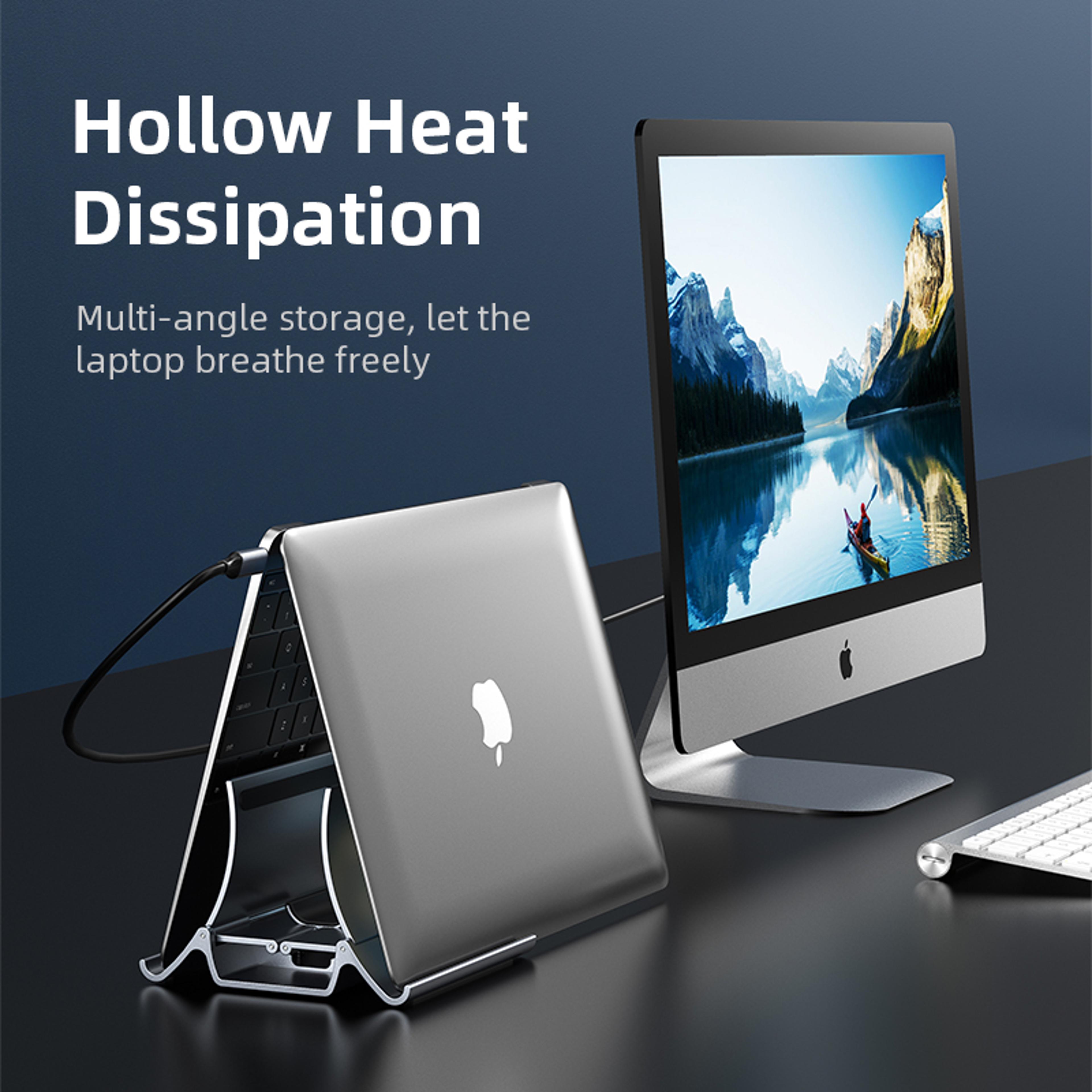 Vertical Laptop Stand Space Saving Adjustable Holder For MacBook IPad And Phone 4