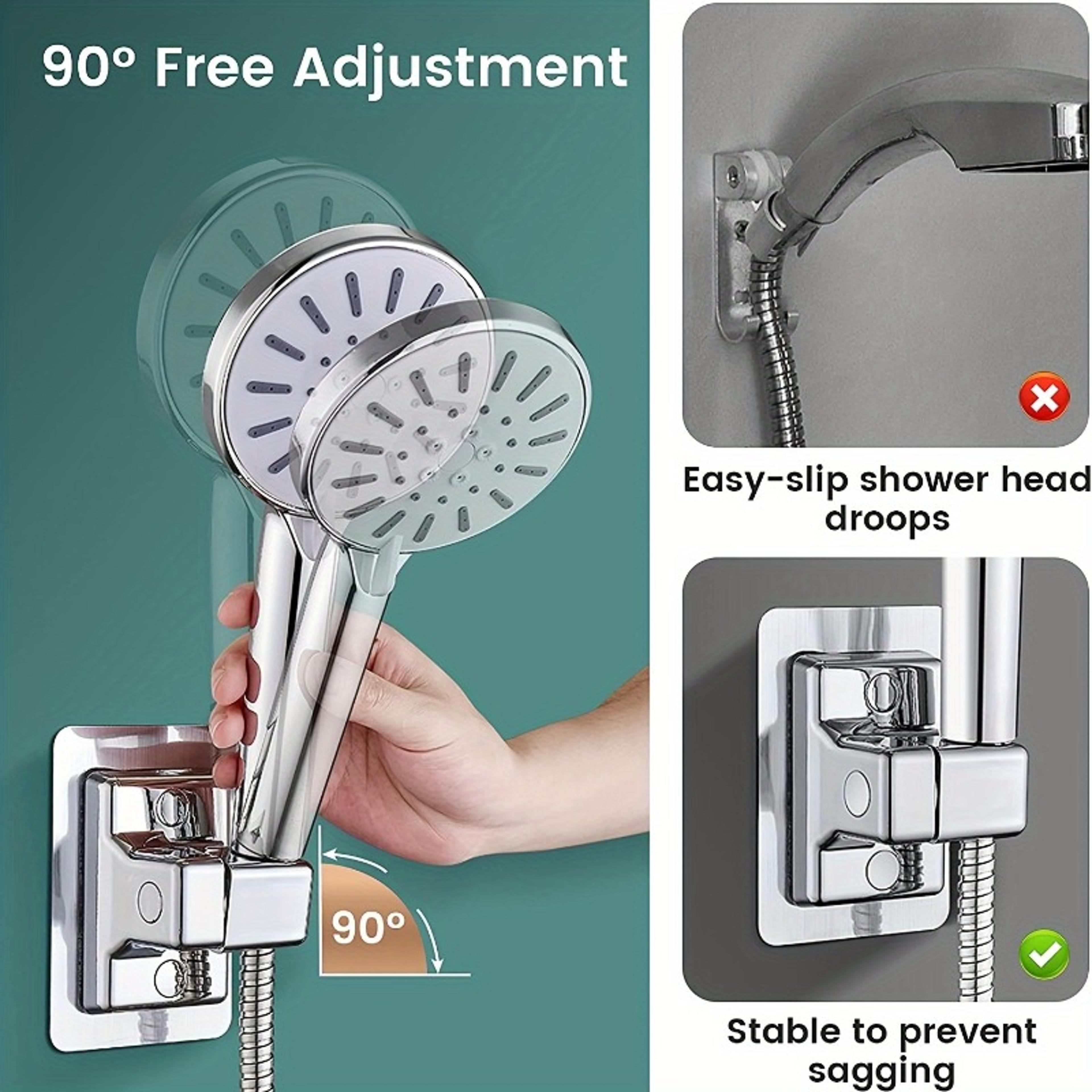 Universal Shower Head Holder Adhesive Wall Mount Bracket For Bathroom 4