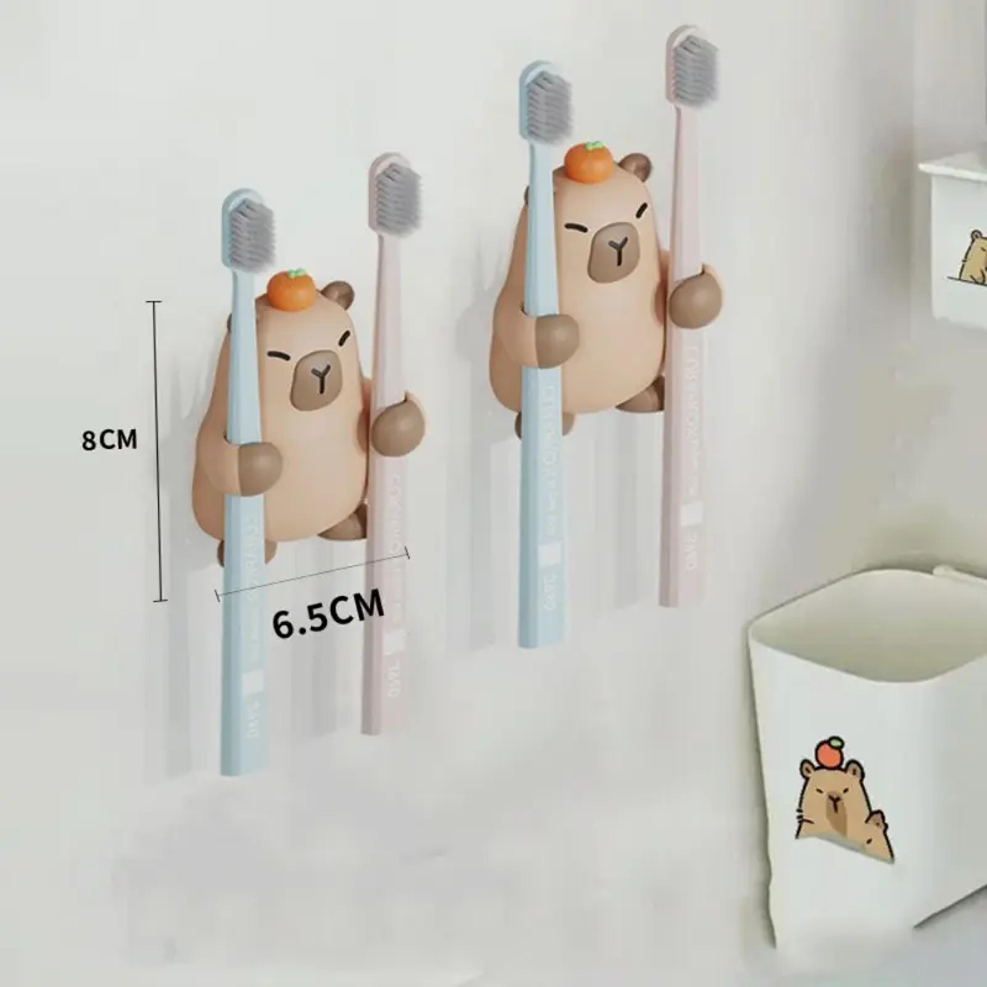 Capybara Toothbrush Holder Bathroom Storage Rack With Drainage Design 4