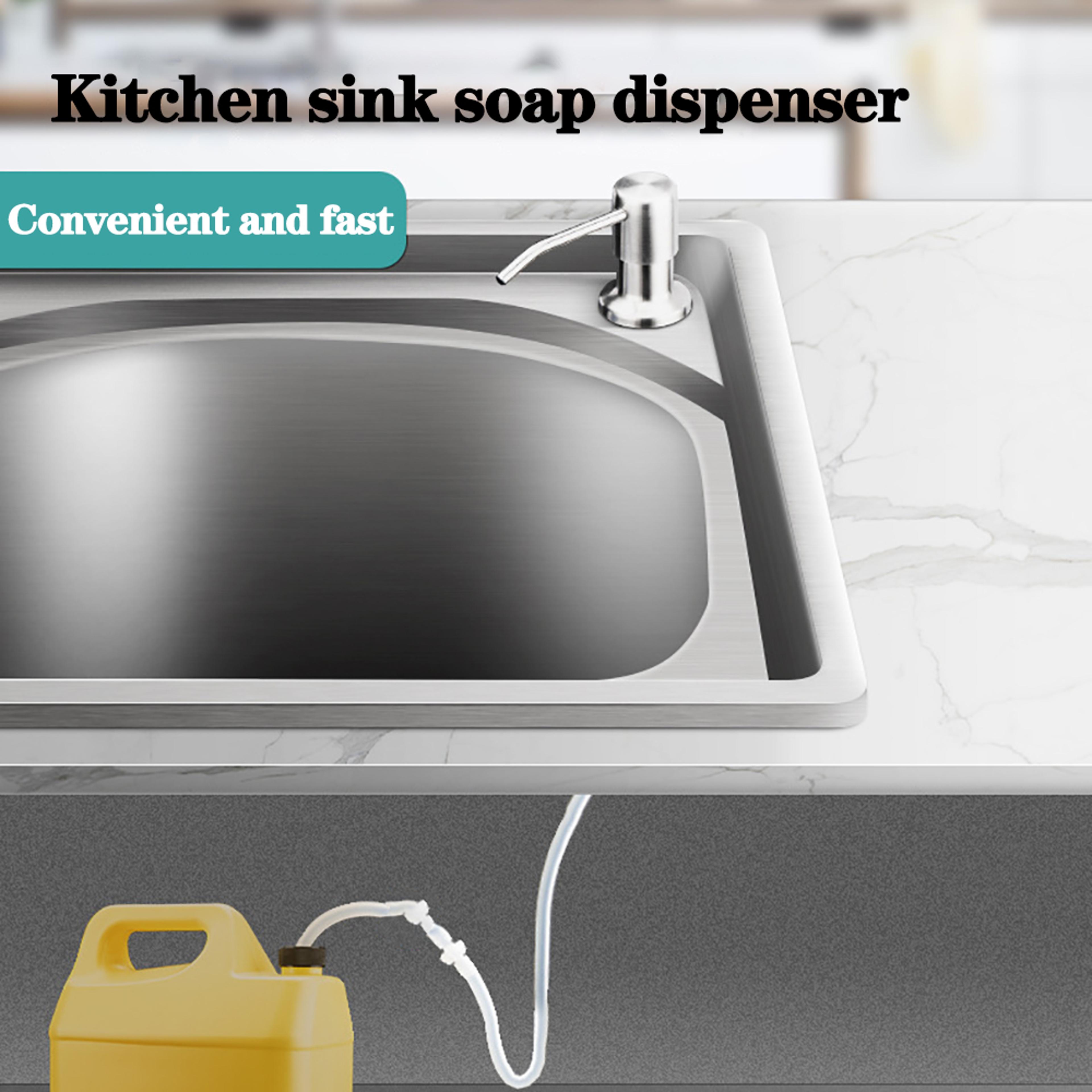 Black Kitchen Sink Soap Dispenser ABS Liquid Pump Refillable Countertop Soap Dispenser 3