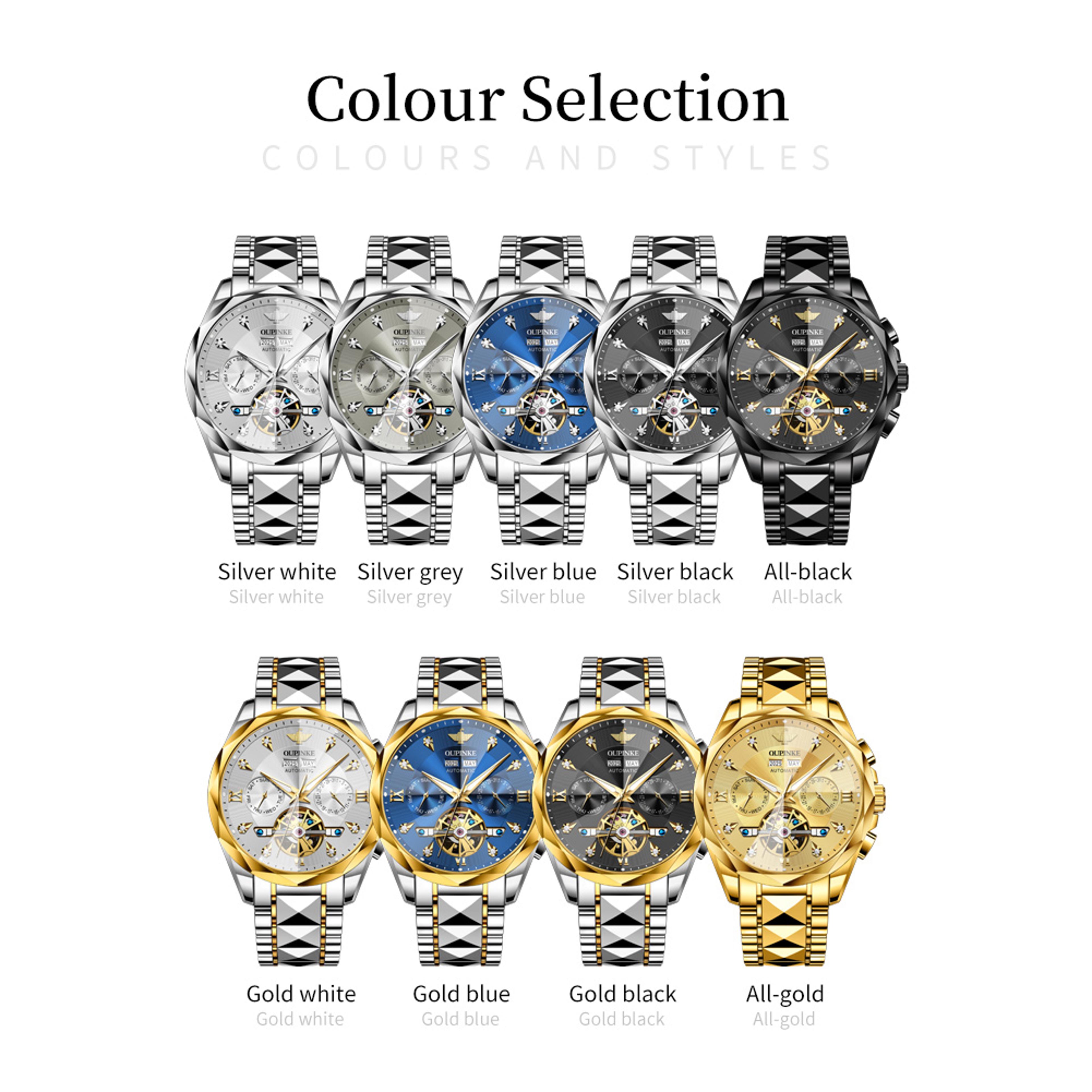 Luxury Skeleton Automatic Mechanical Watch For Men With Tungsten Steel Case Sapphire Mirror 5
