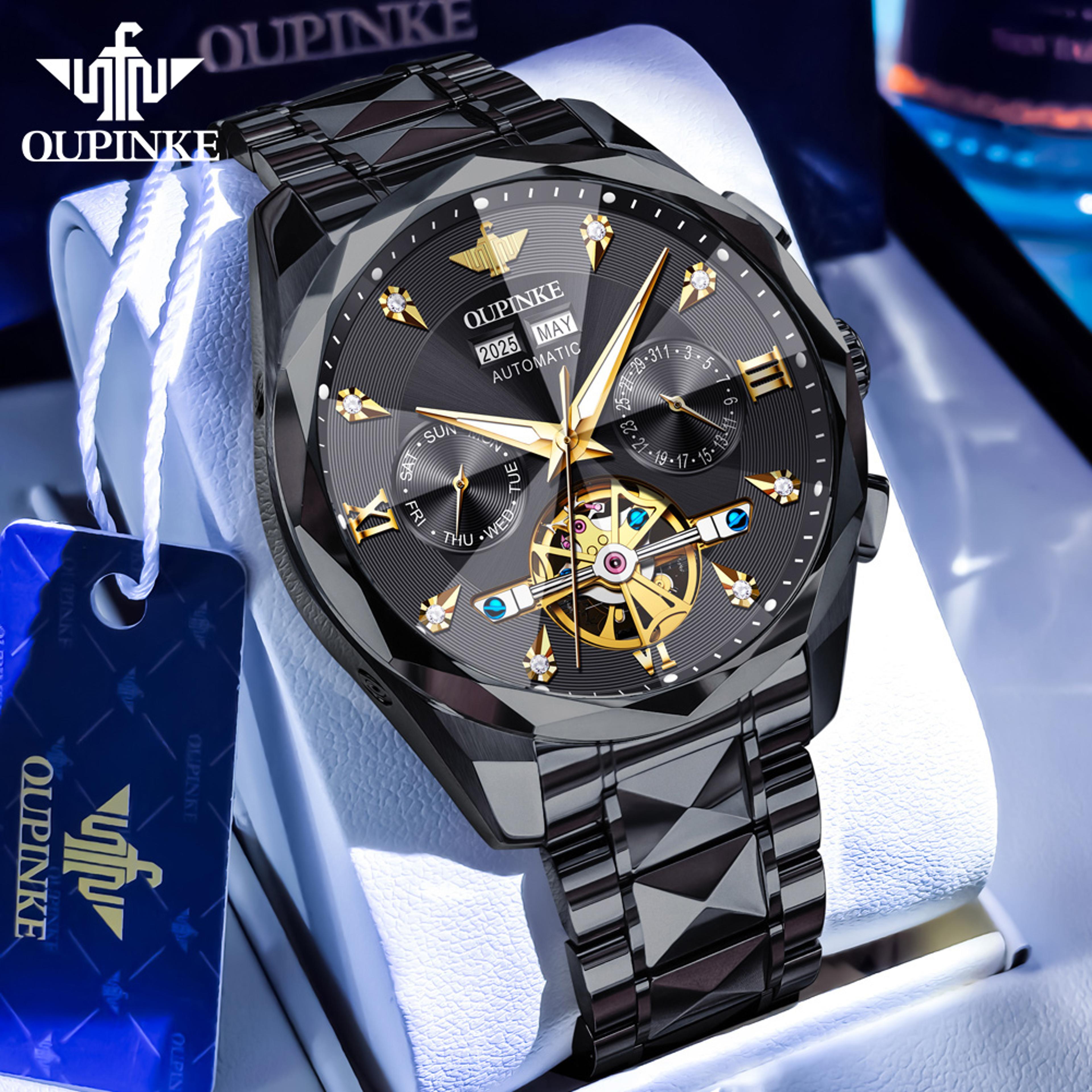 Luxury Skeleton Automatic Mechanical Watch For Men With Tungsten Steel Case Sapphire Mirror 10