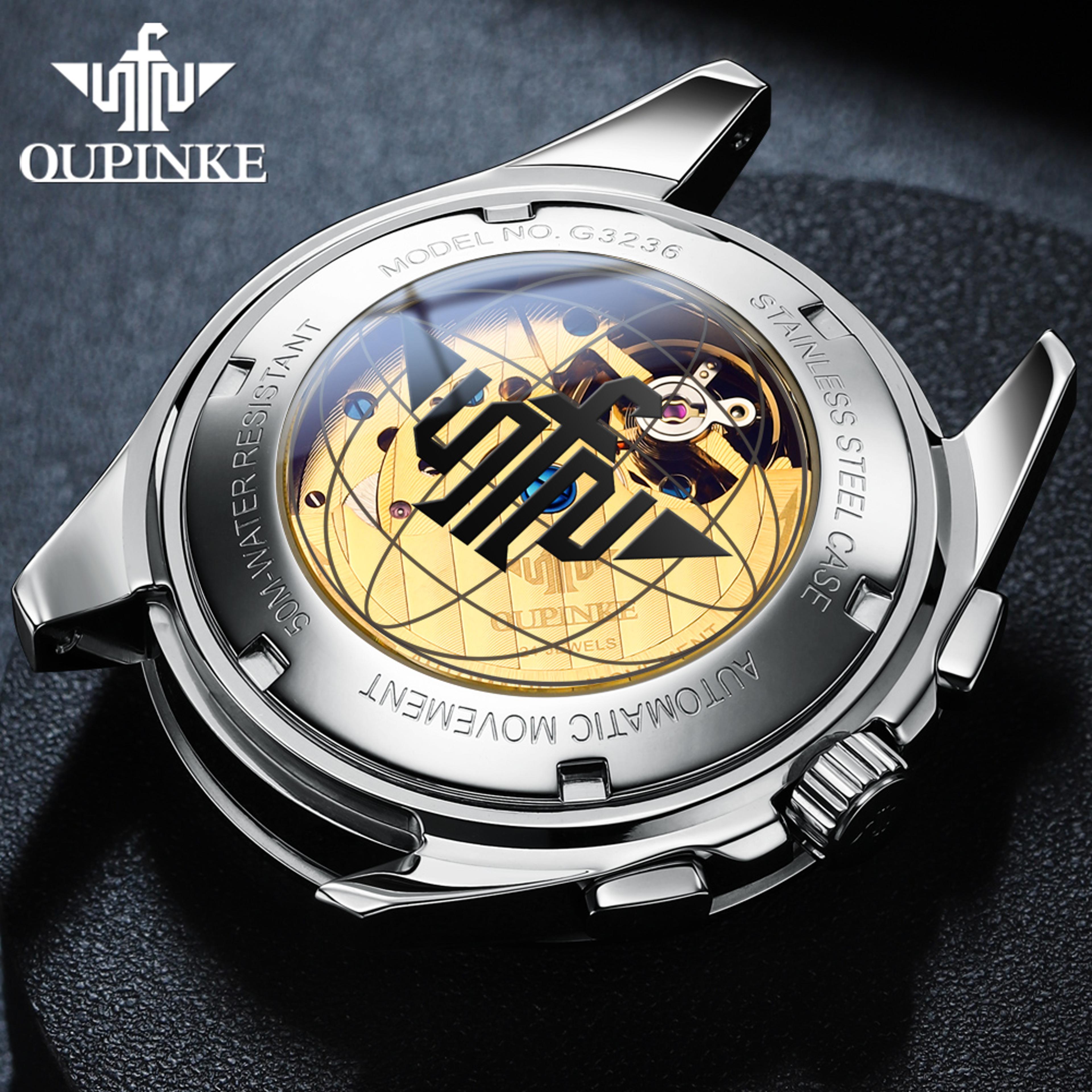 Luxury Black Rose Skeleton Automatic Mechanical Watch For Men With Luminous Sapphire Crystal Dial 2