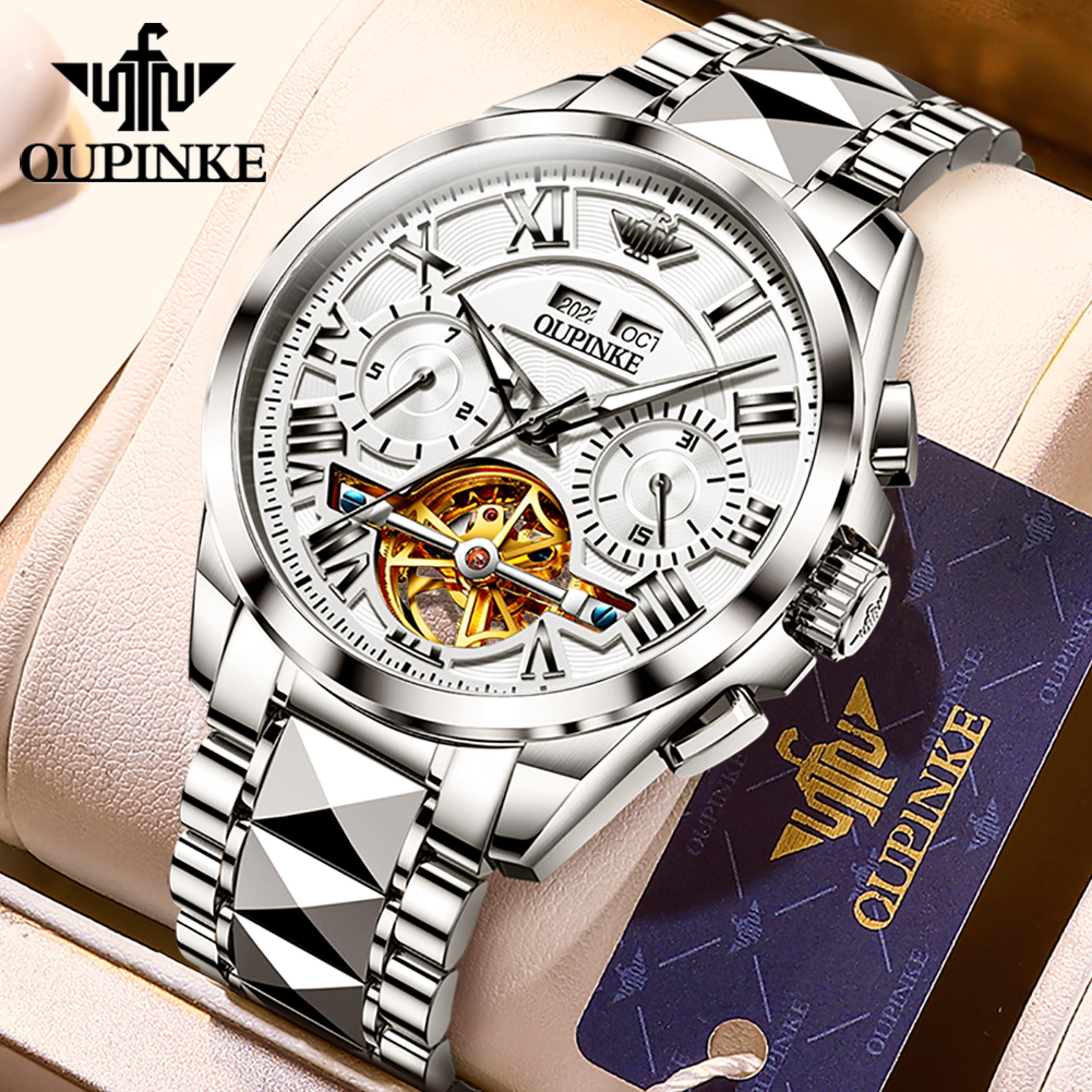 Luxury Black Rose Skeleton Automatic Mechanical Watch For Men With Luminous Sapphire Crystal Dial 9