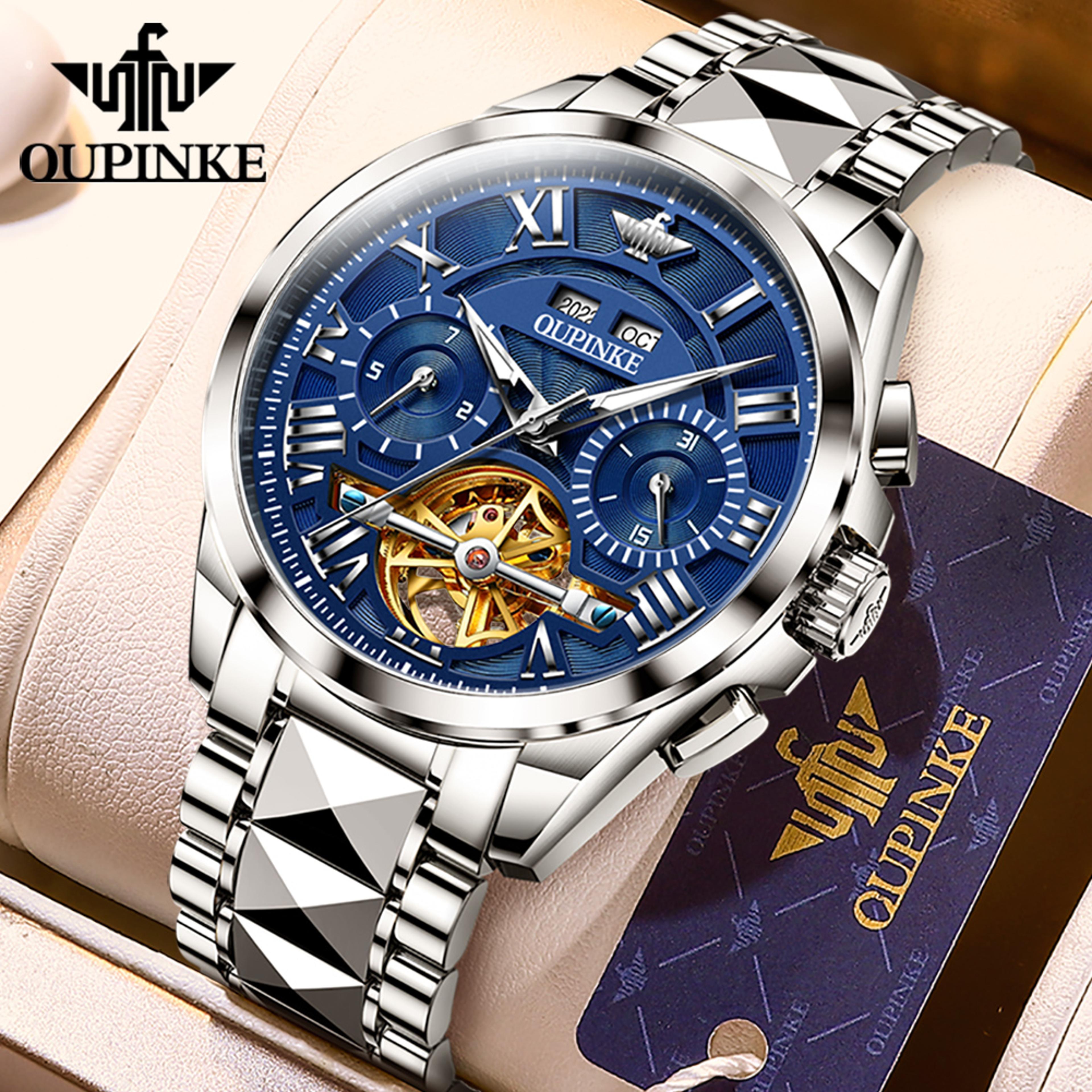 Luxury Black Rose Skeleton Automatic Mechanical Watch For Men With Luminous Sapphire Crystal Dial 10